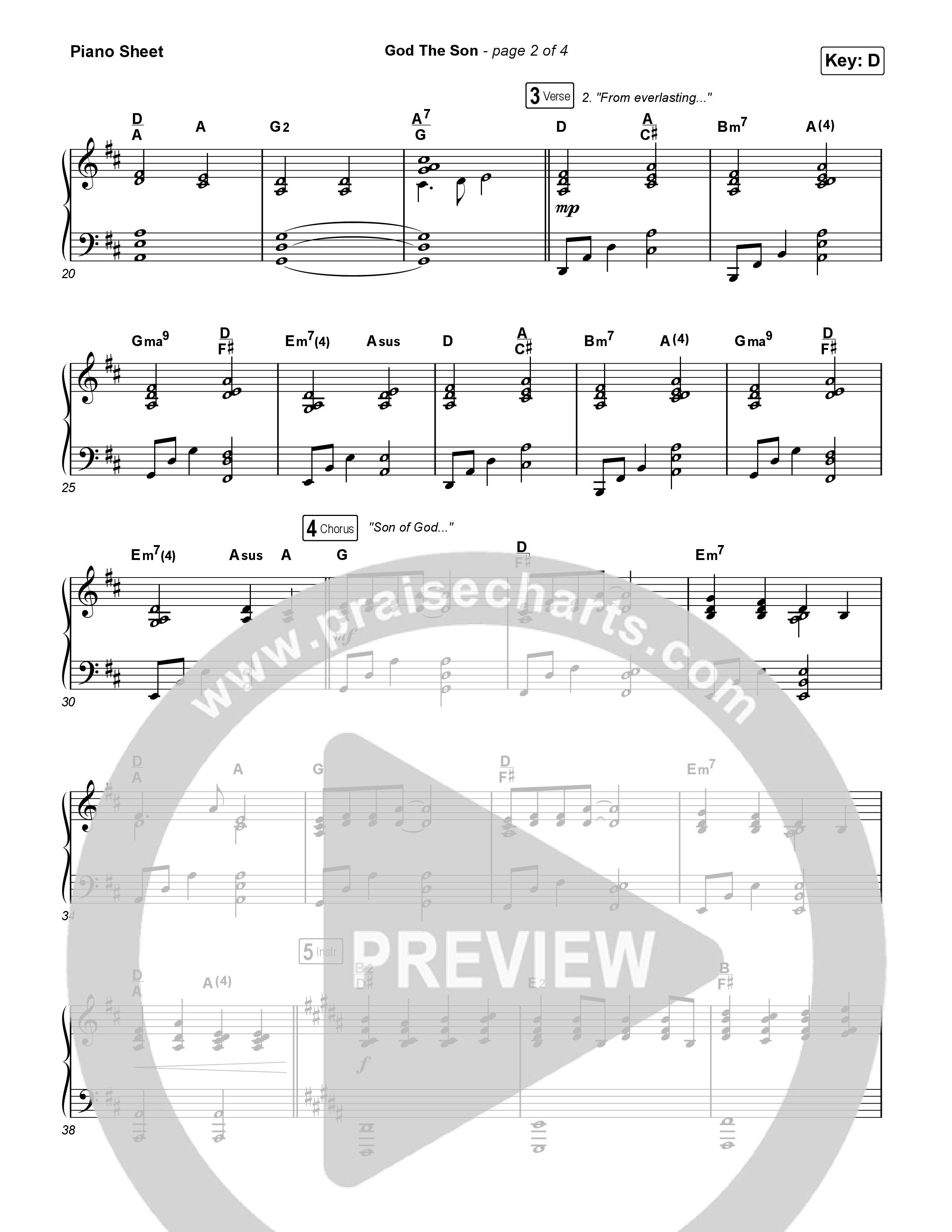 God The Son Piano Sheet (Matt Redman)