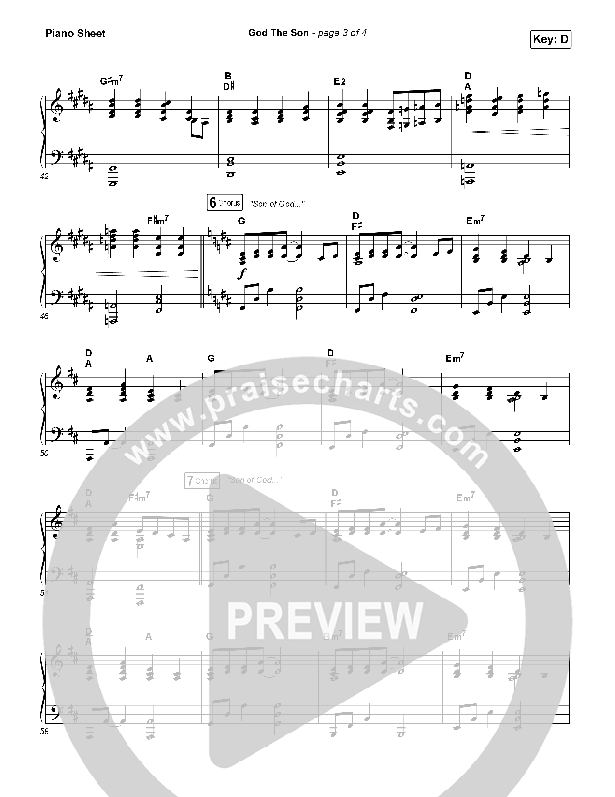 God The Son Piano Sheet (Matt Redman)