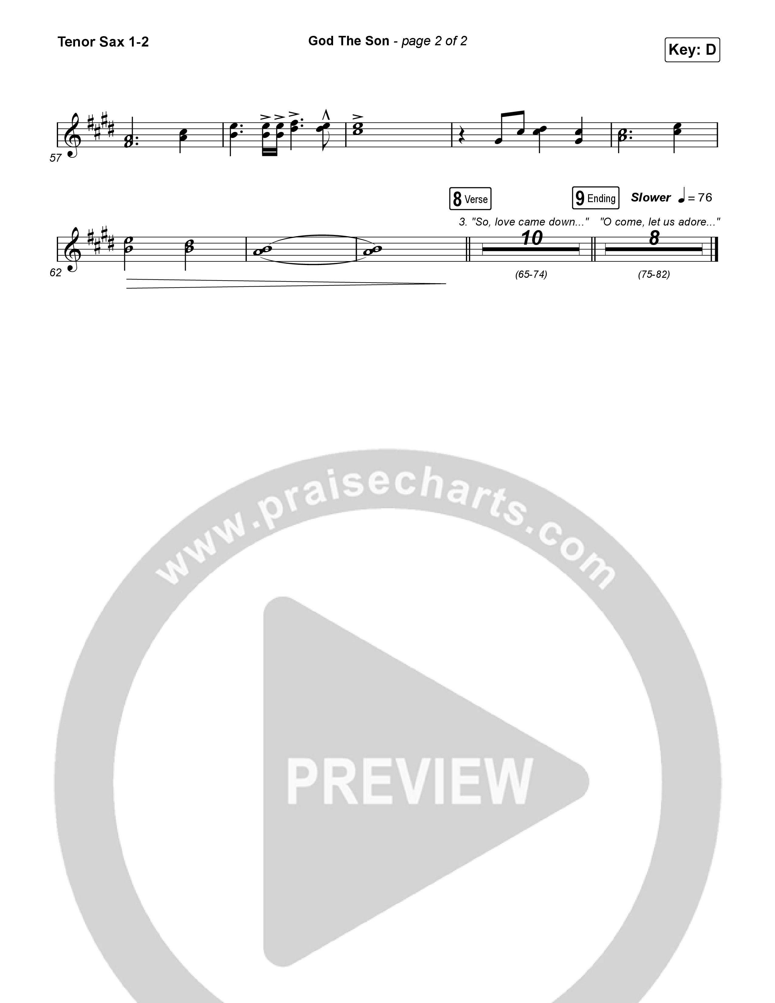 God The Son Tenor Sax 1,2 (Matt Redman)