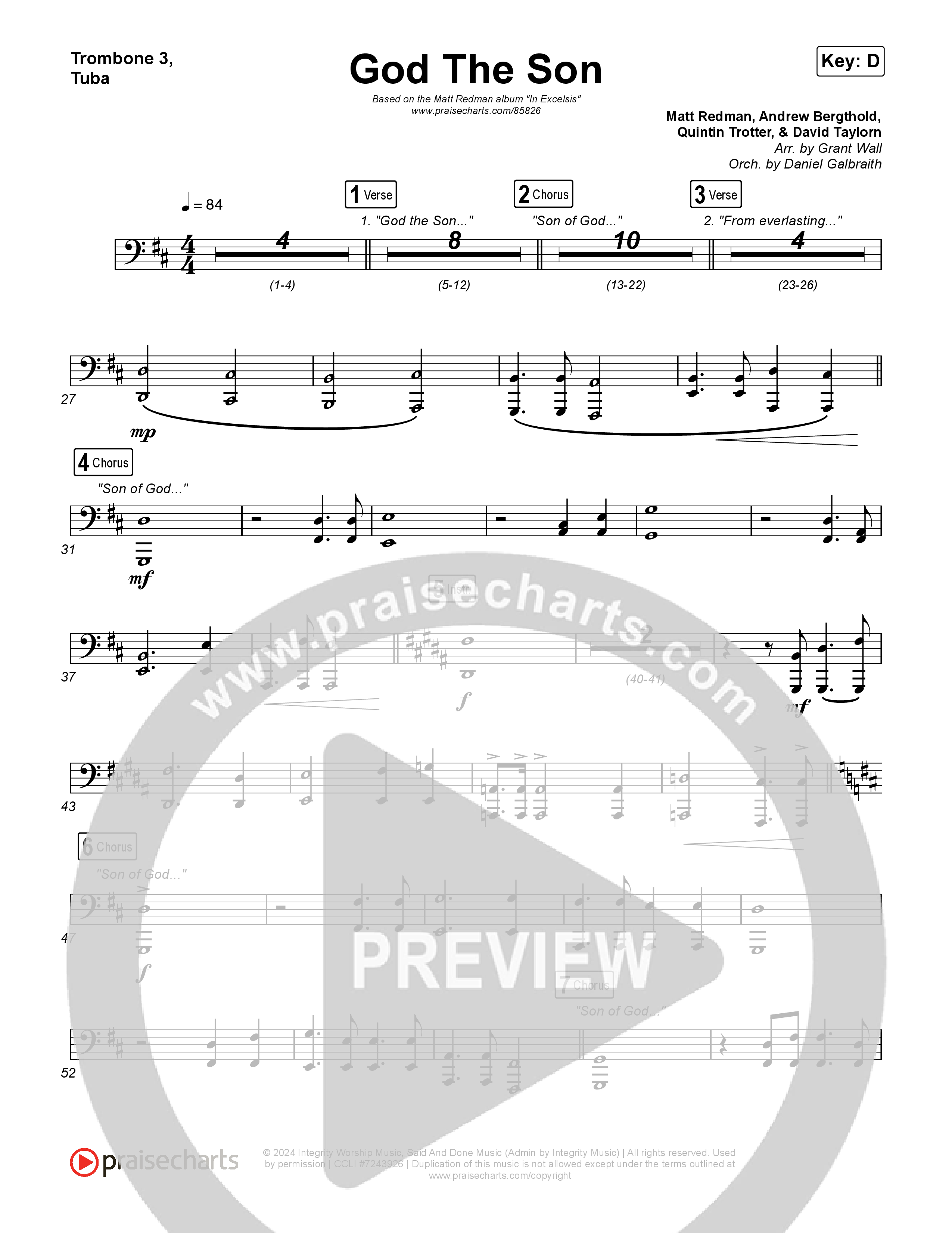 God The Son Trombone 1,2 (Matt Redman)