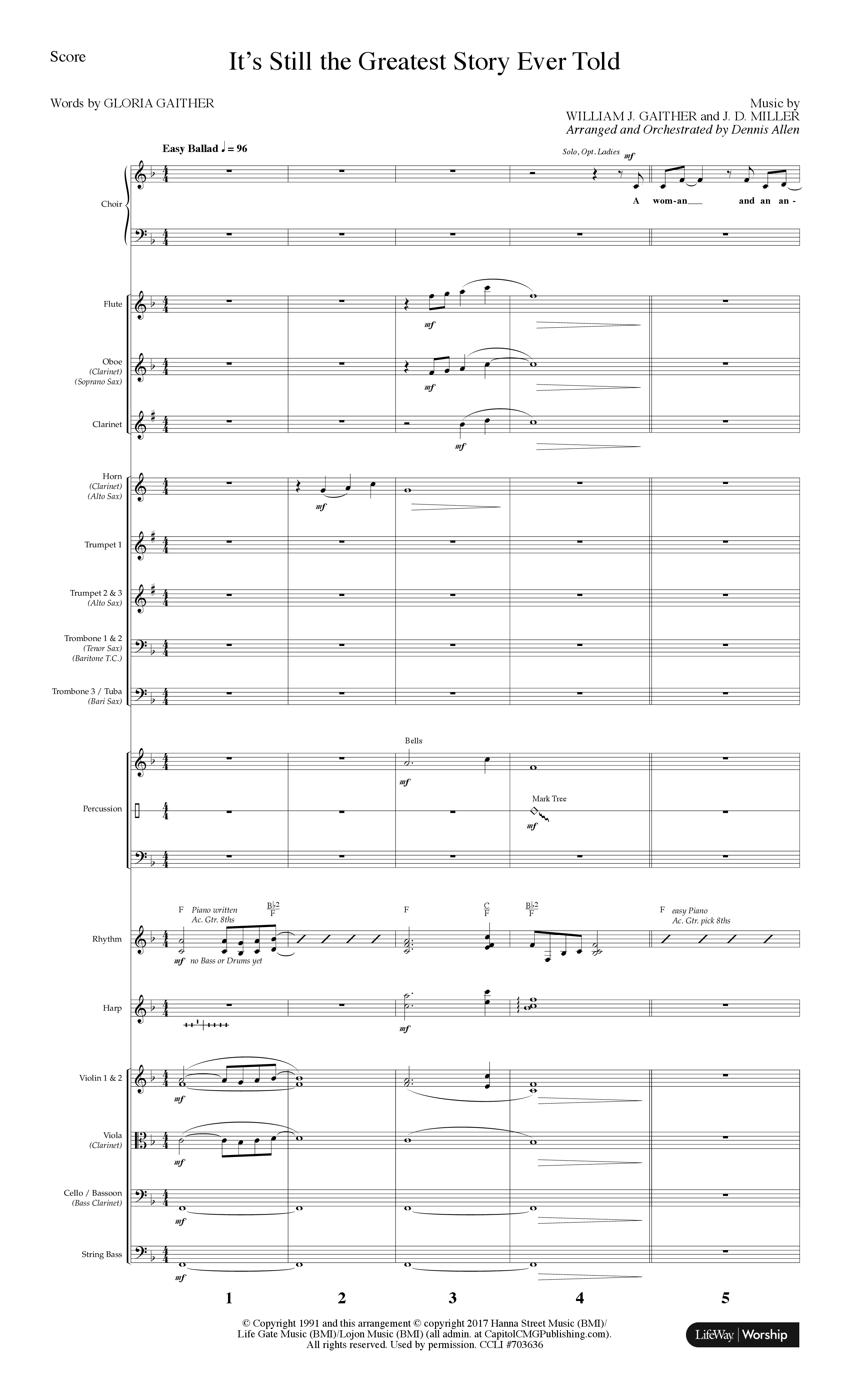 The Greatest Story Ever Told (9 Song Choral Collection) Song 6 (Orchestration) (Lifeway Choral / Arr. Dennis Allen)