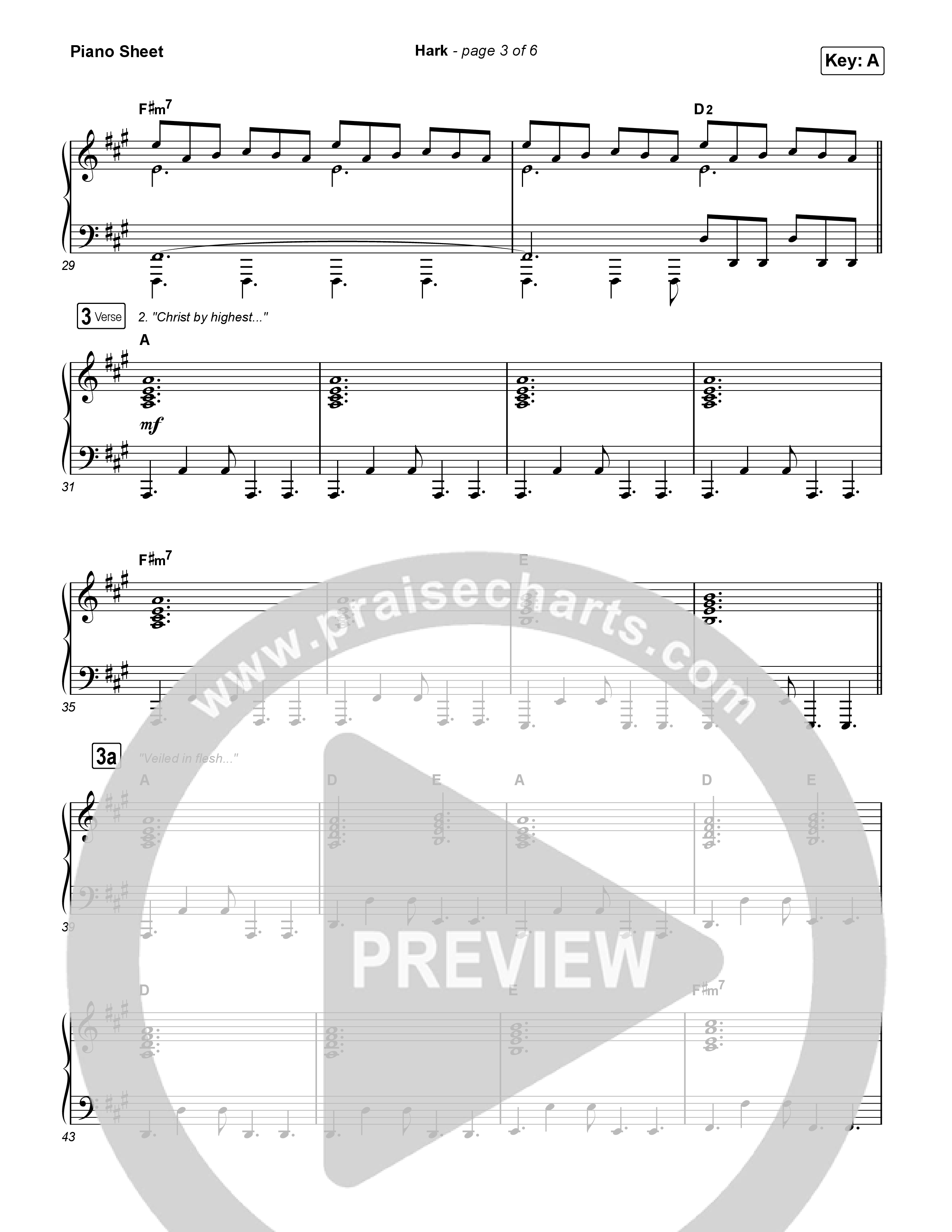 Hark Piano Sheet (Thrive Worship / Corbin Phillips)