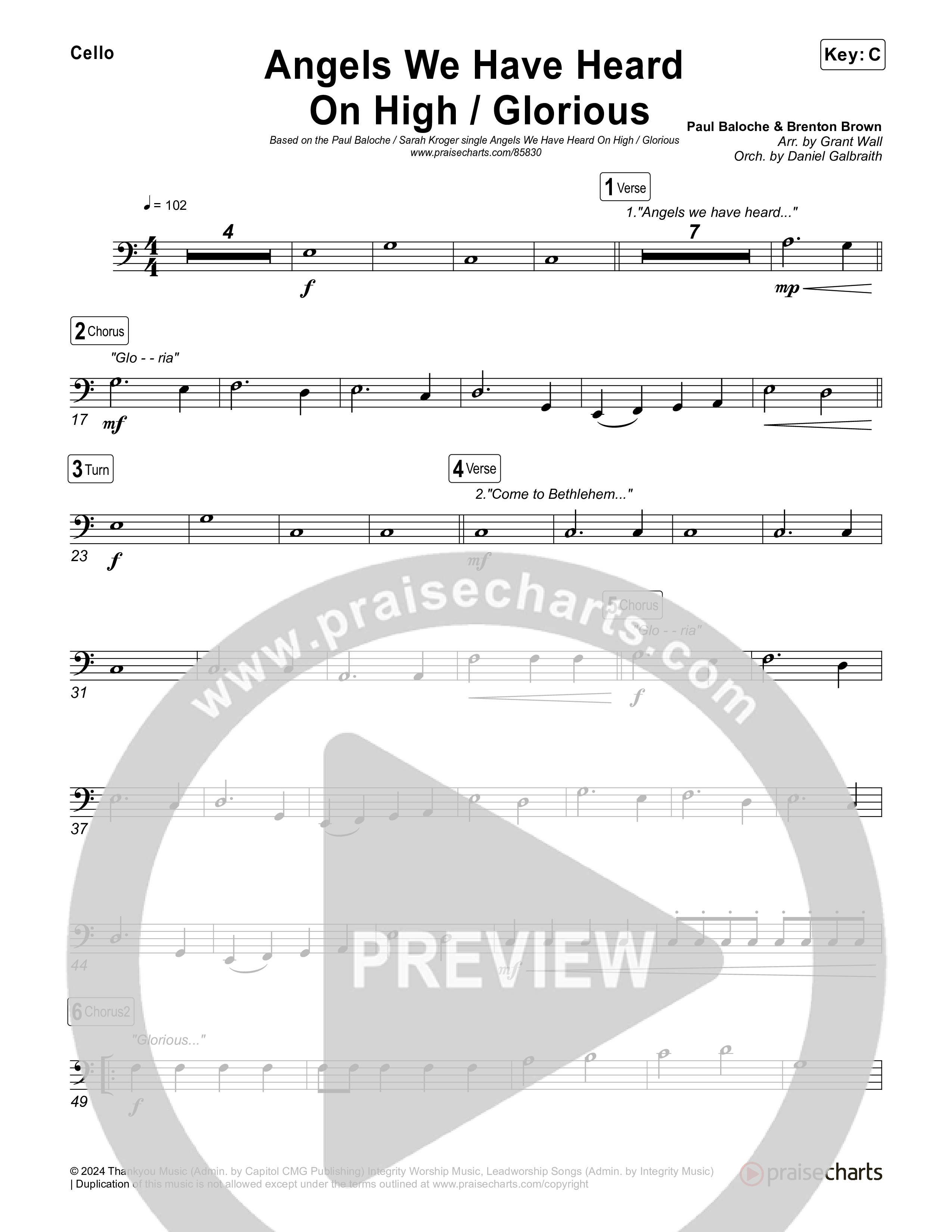 Angels We Have Heard On High / Glorious Cello (Paul Baloche / Sarah Kroger)