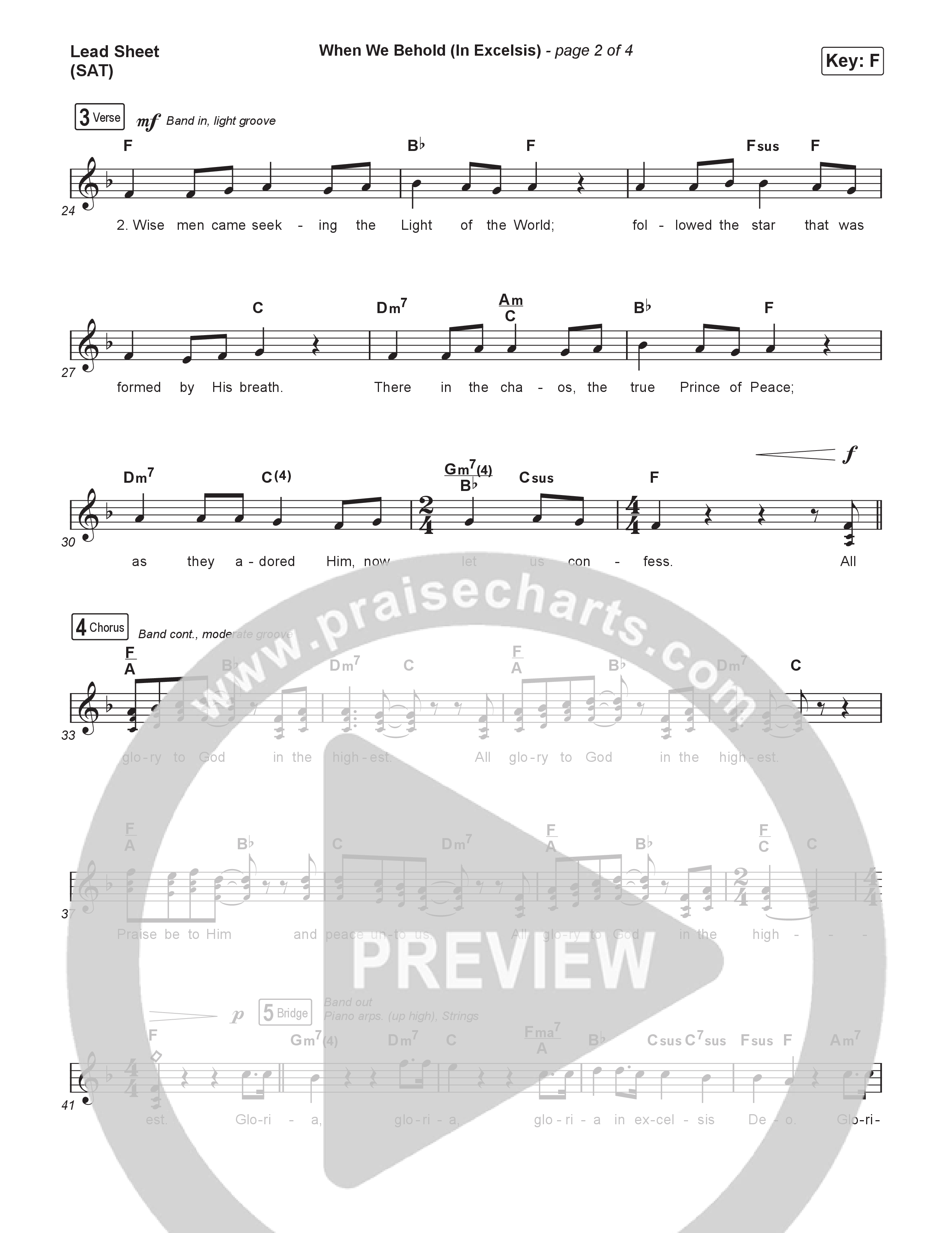 When We Behold Lead Sheet (SAT) (Matt Redman)