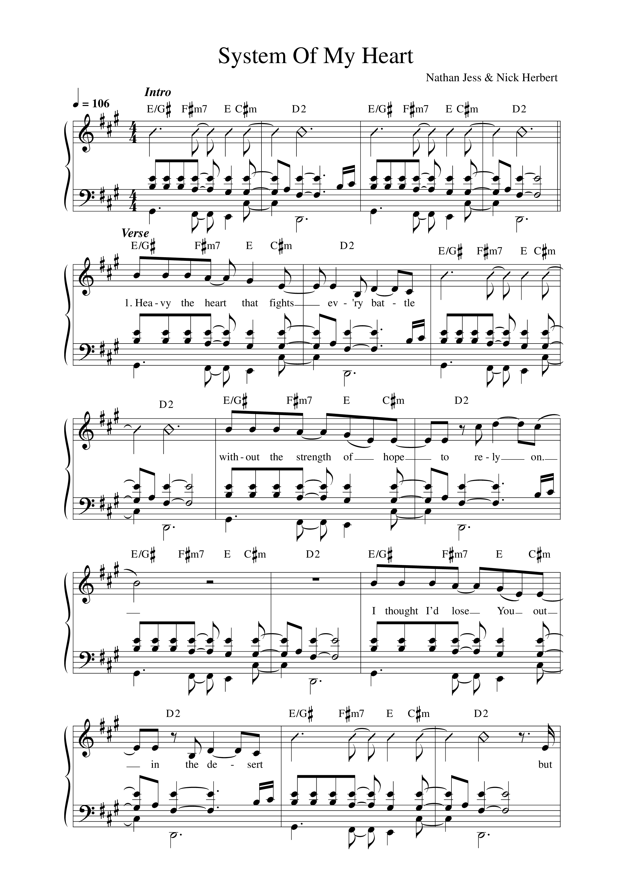 System Of My Heart Lead Sheet Melody (Songs From The Soil)