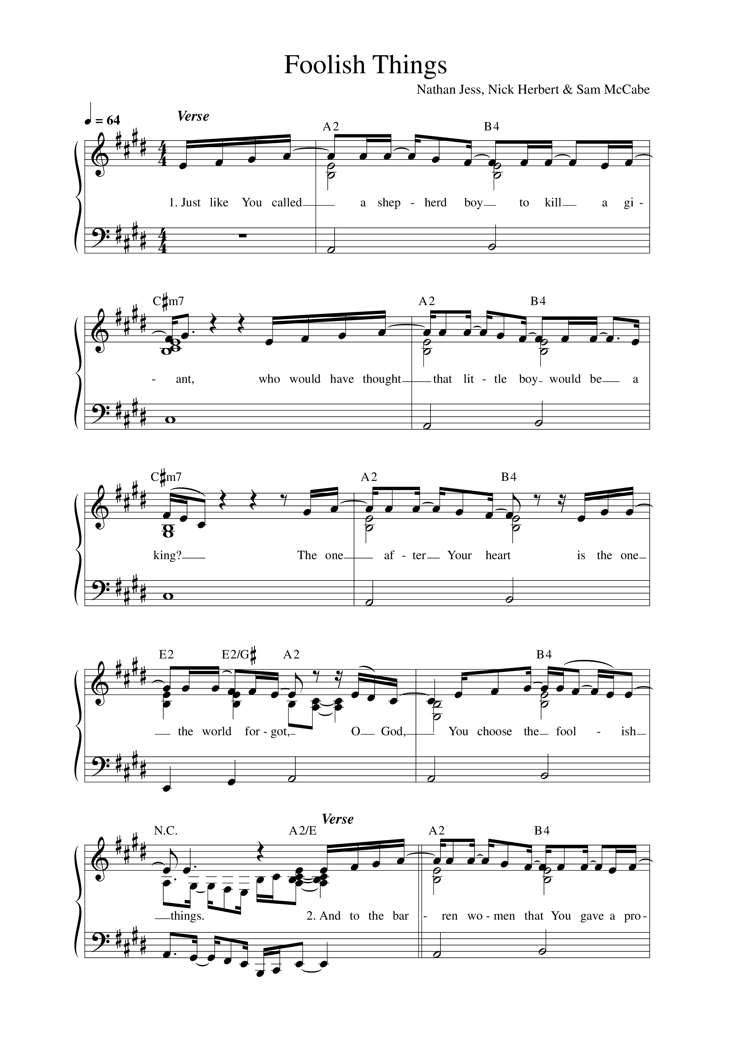 Foolish Things Lead Sheet Melody (Songs From The Soil)