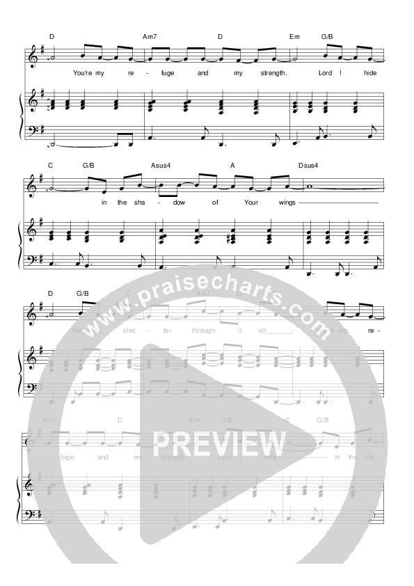 Shadow Of Your Wings Piano/Vocal & Lead (Hillsong Worship)