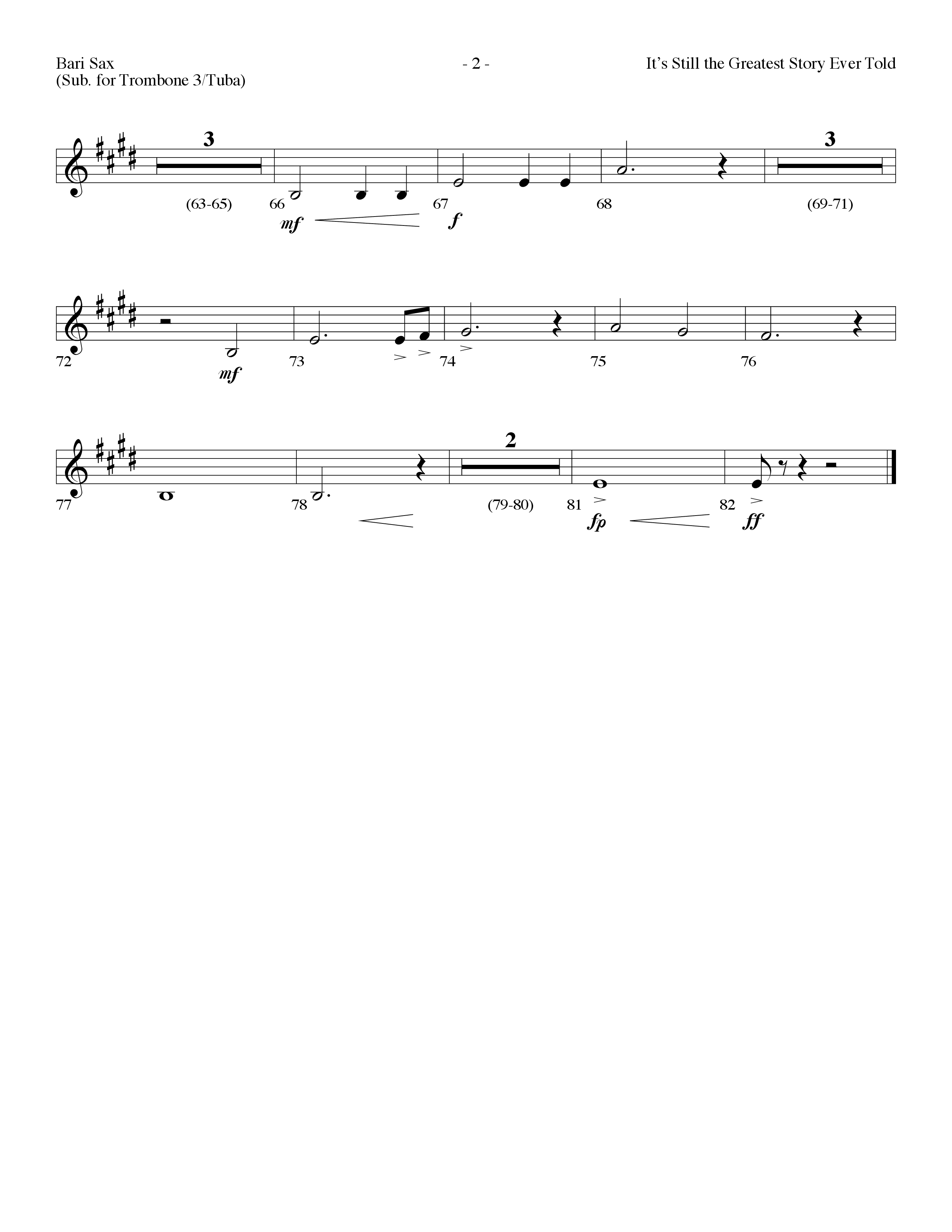 It's Still The Greatest Story Ever Told (Choral Anthem SATB) Bari Sax (Lifeway Choral / Arr. Dennis Allen)