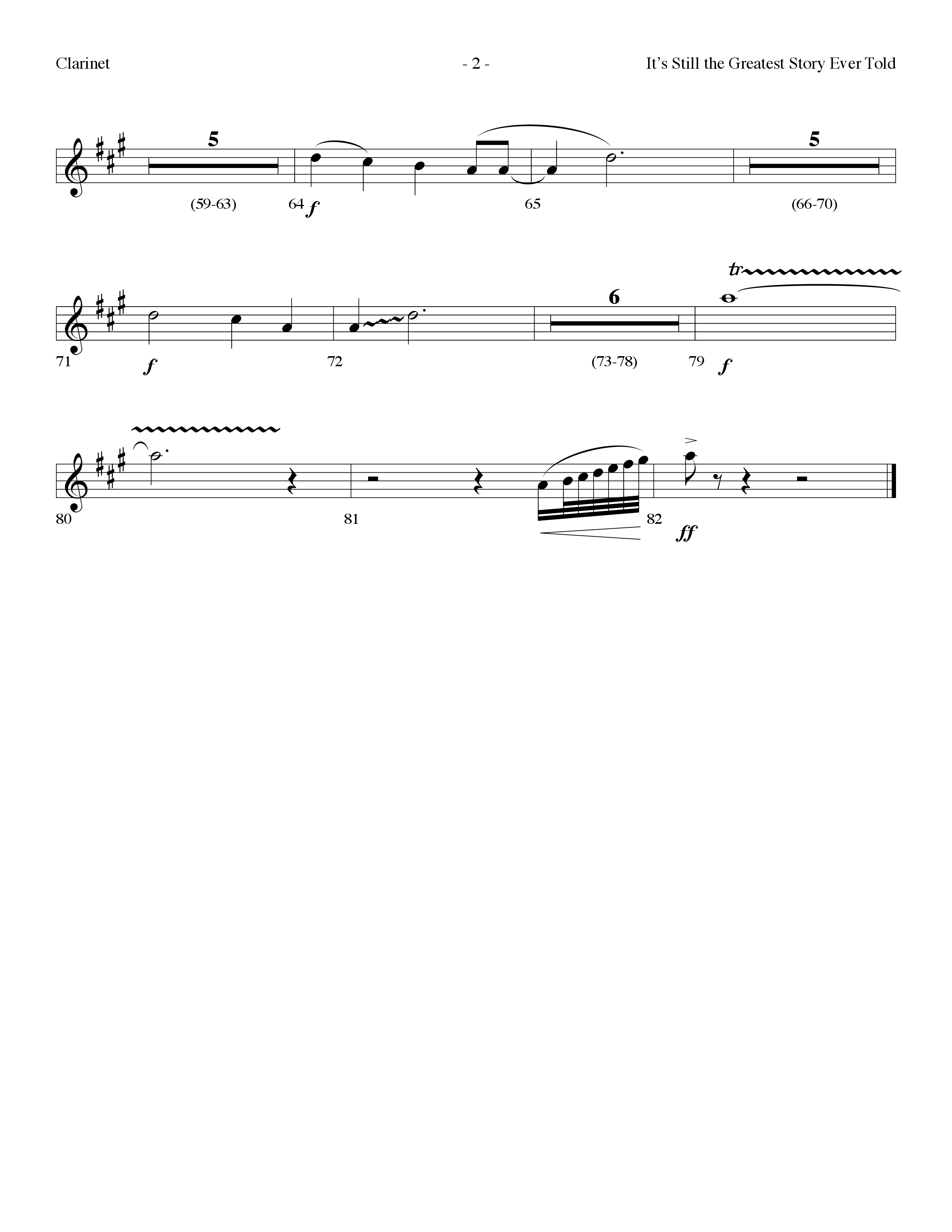 It's Still The Greatest Story Ever Told (Choral Anthem SATB) Clarinet (Lifeway Choral / Arr. Dennis Allen)