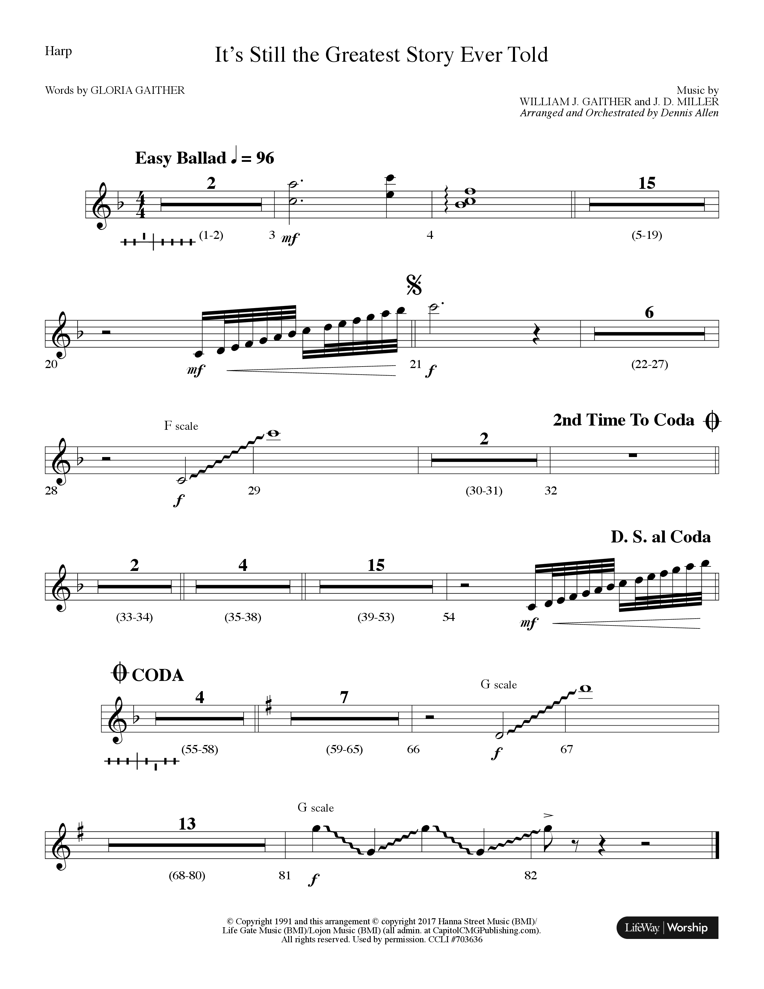 It's Still The Greatest Story Ever Told (Choral Anthem SATB) Harp (Lifeway Choral / Arr. Dennis Allen)