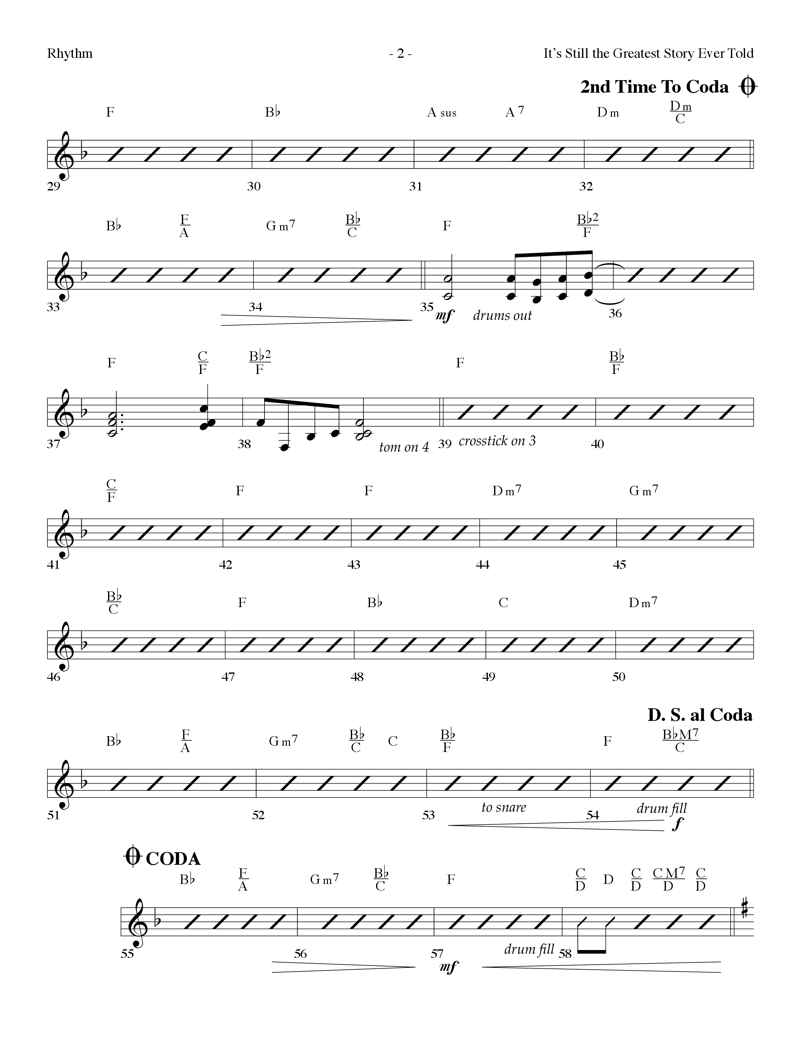 It's Still The Greatest Story Ever Told (Choral Anthem SATB) Rhythm Chart (Lifeway Choral / Arr. Dennis Allen)