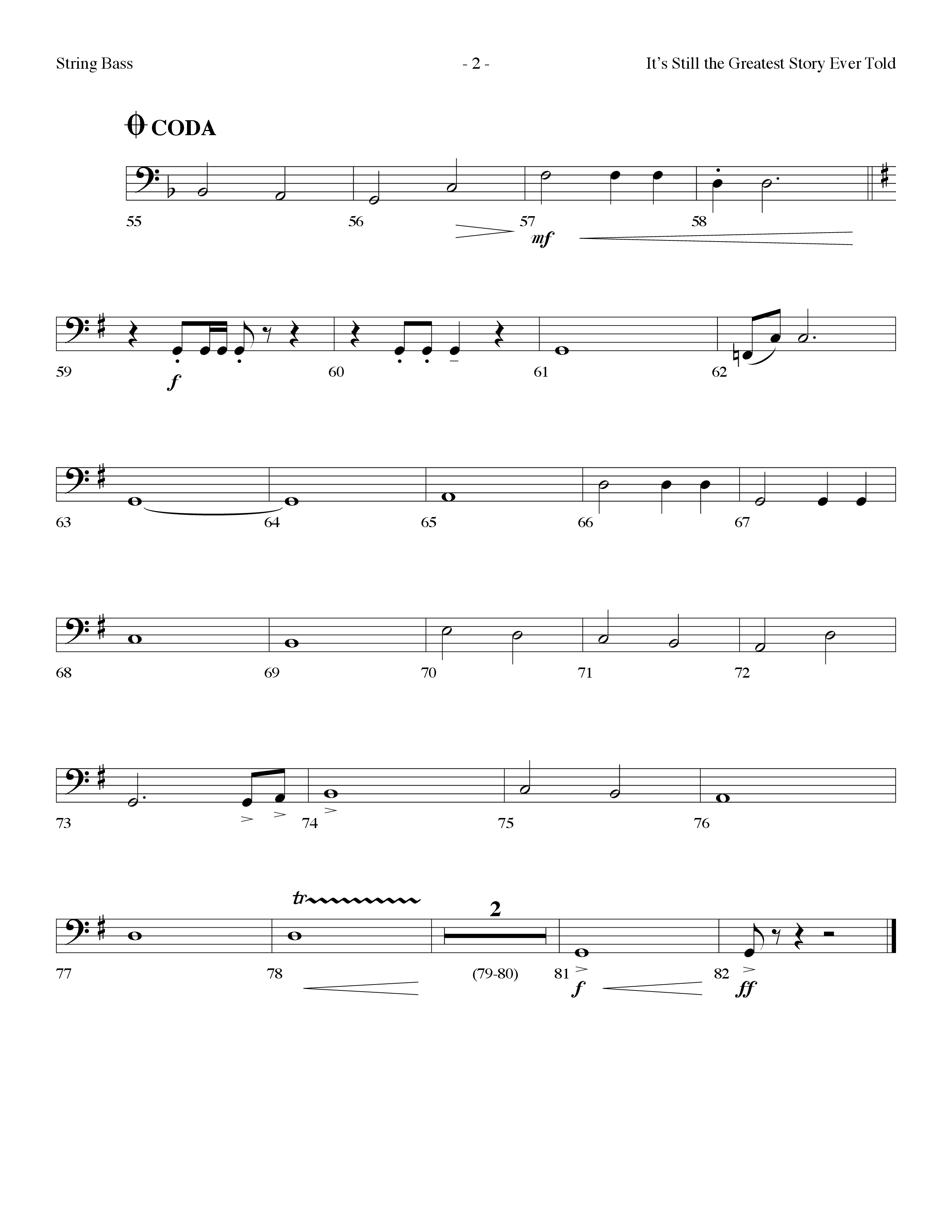 It's Still The Greatest Story Ever Told (Choral Anthem SATB) String Bass (Lifeway Choral / Arr. Dennis Allen)