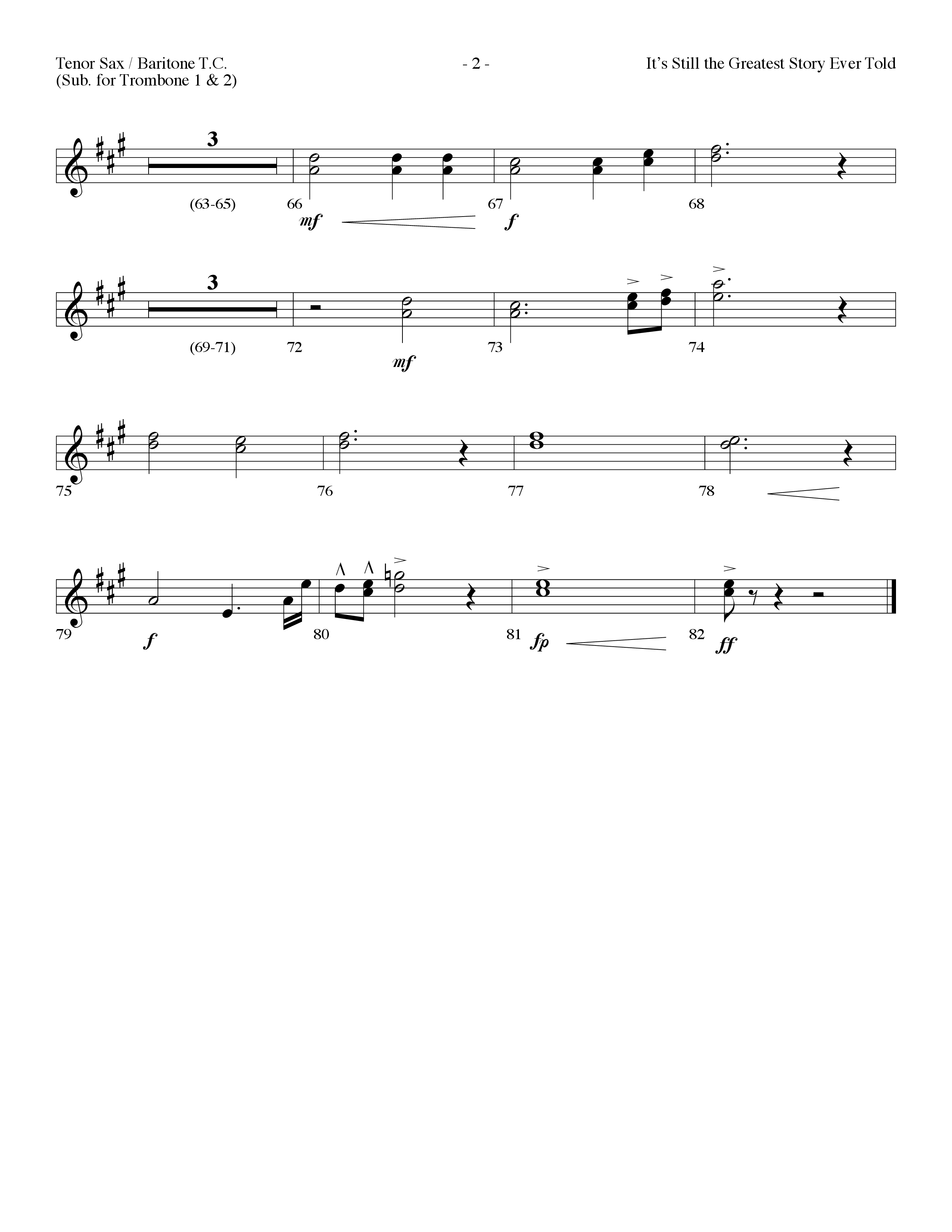 It's Still The Greatest Story Ever Told (Choral Anthem SATB) Tenor Sax/Baritone T.C. (Lifeway Choral / Arr. Dennis Allen)