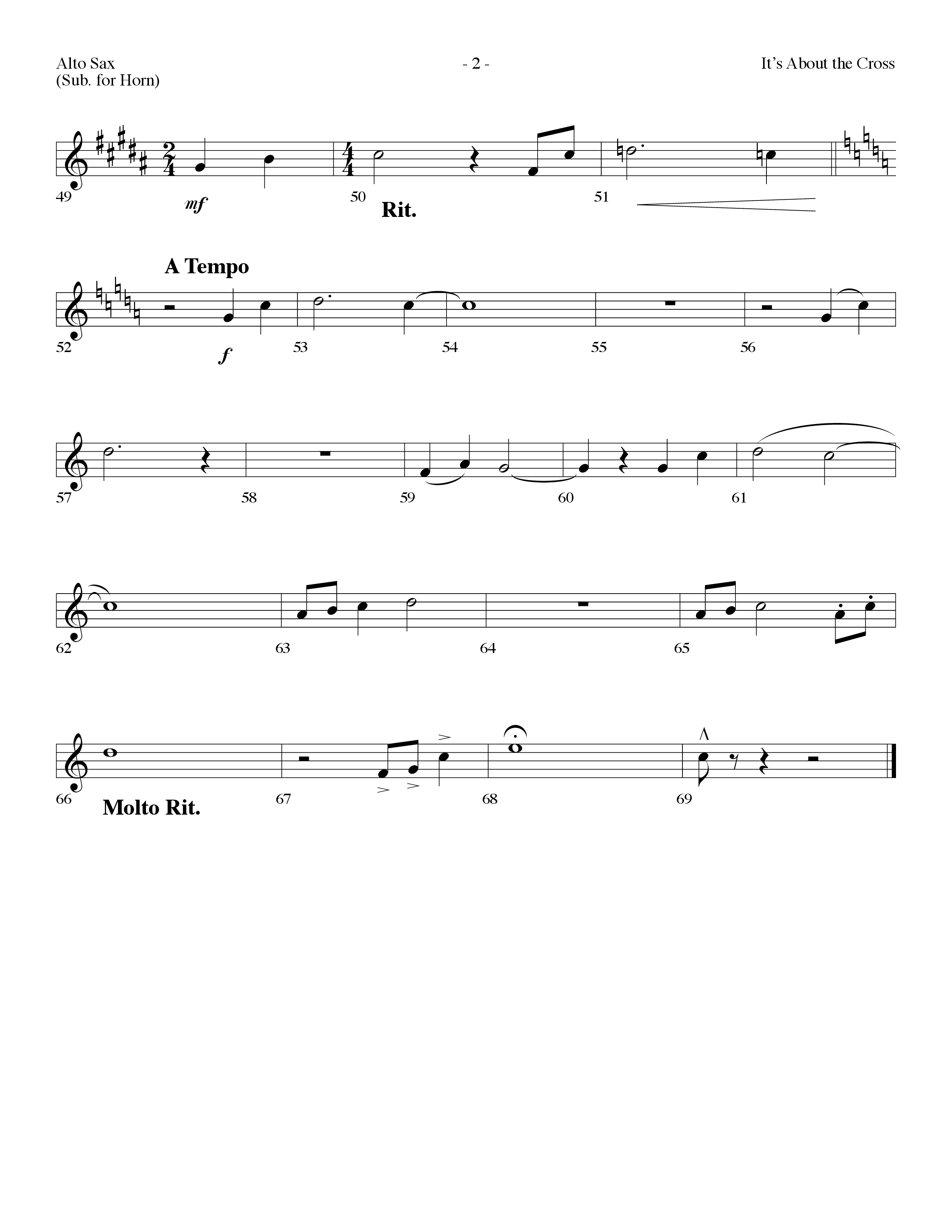It's About The Cross (Choral Anthem SATB) Alto Sax (Lifeway Choral / Arr. Dennis Allen)