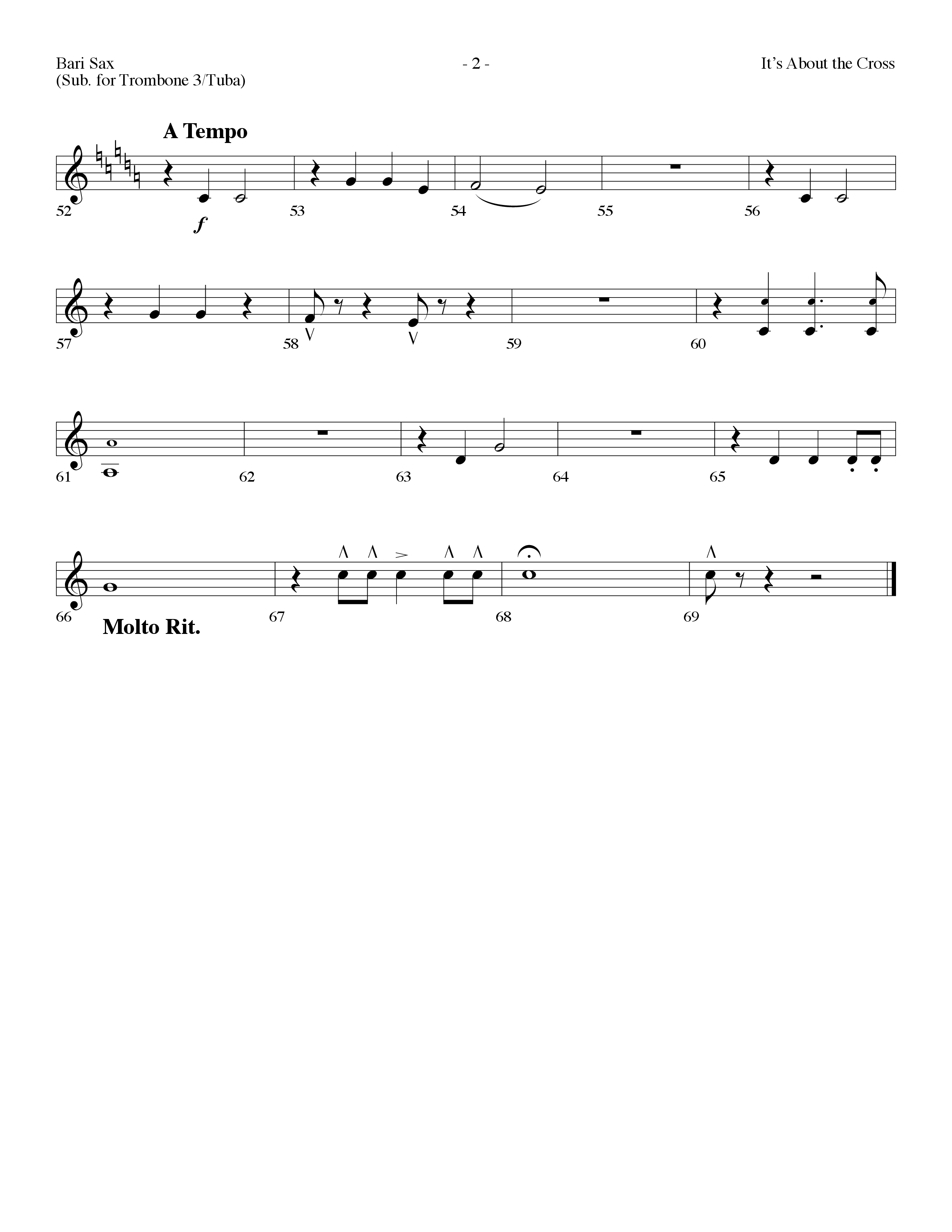 It's About The Cross (Choral Anthem SATB) Bari Sax (Lifeway Choral / Arr. Dennis Allen)