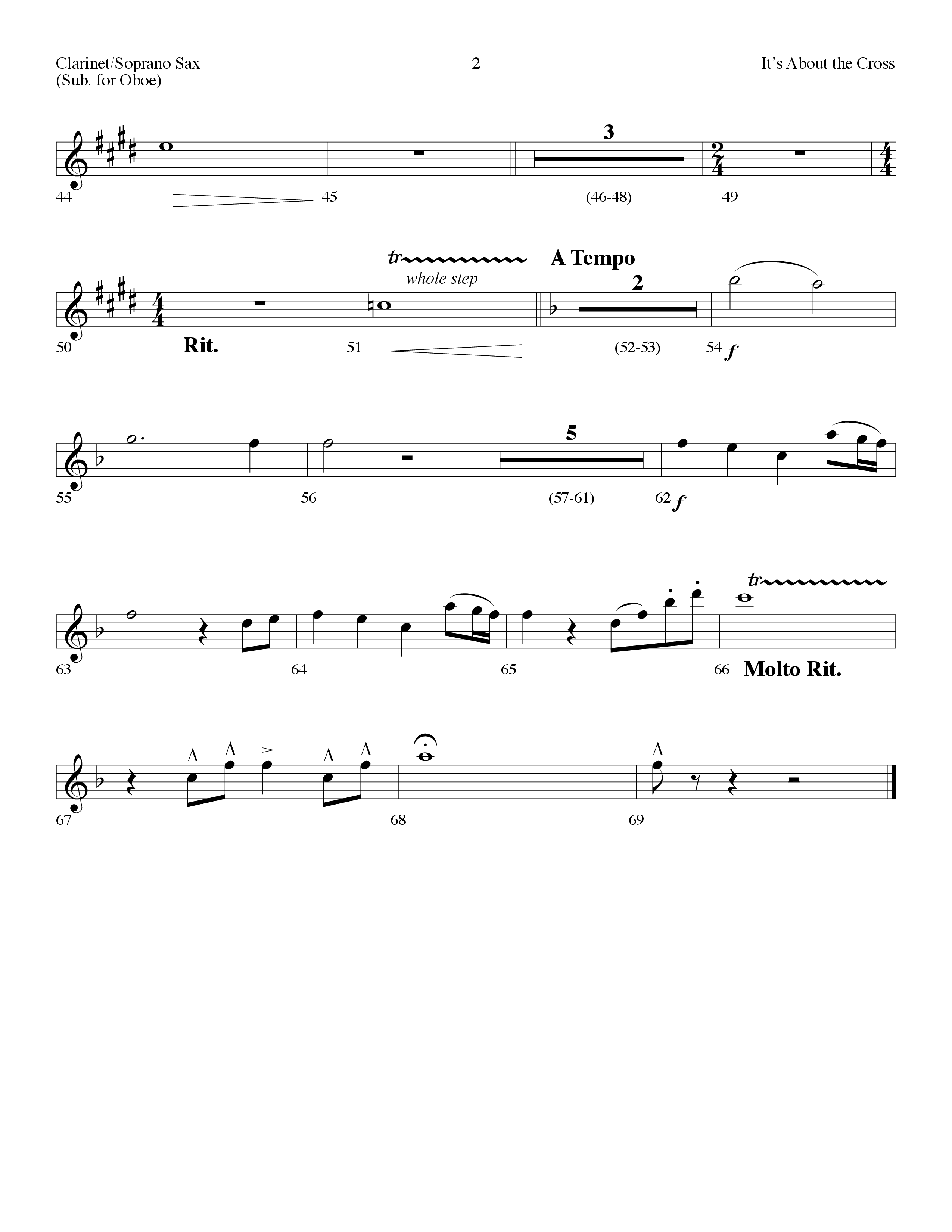 It's About The Cross (Choral Anthem SATB) Clarinet/Soprano Sax (Lifeway Choral / Arr. Dennis Allen)