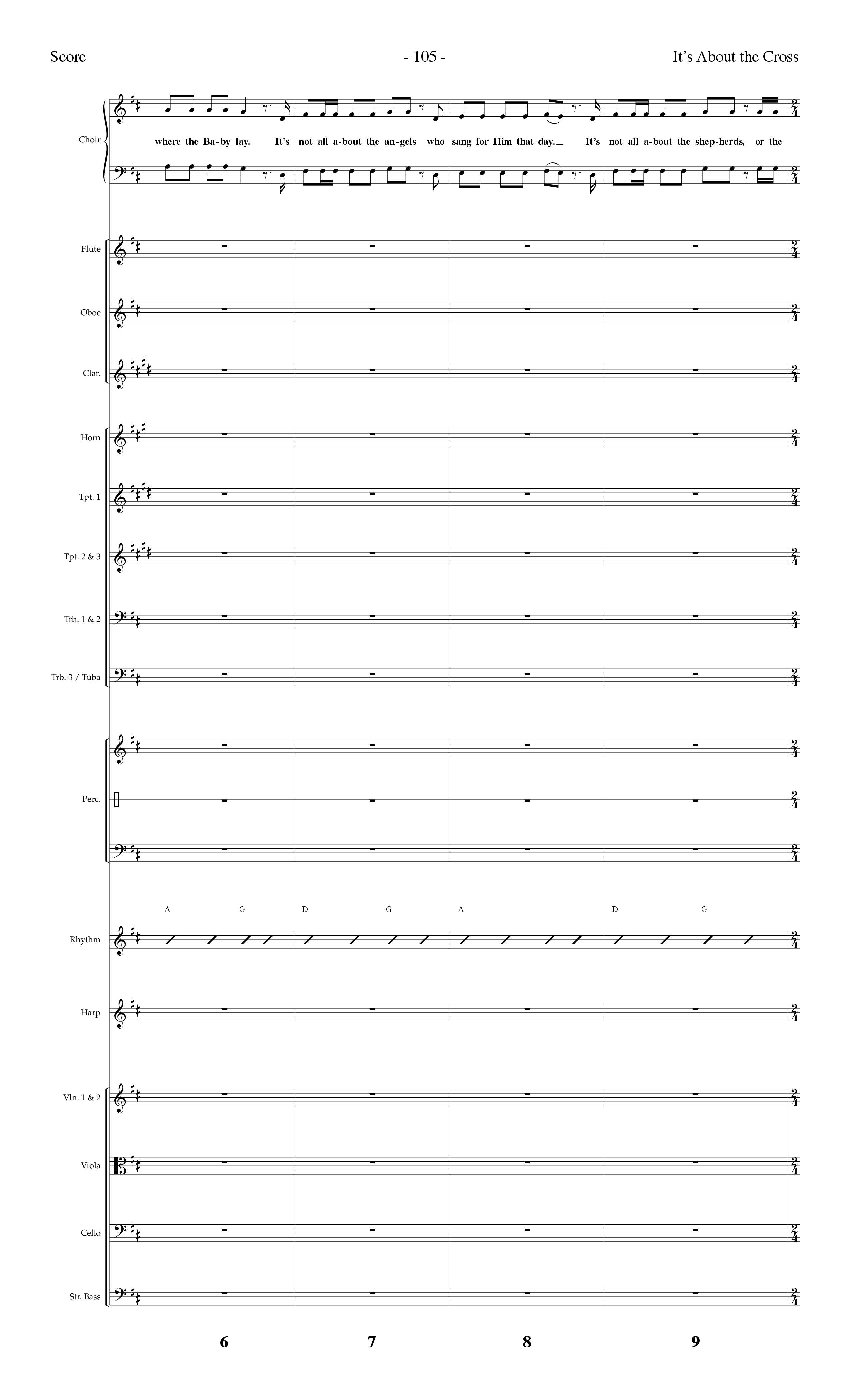 It's About The Cross (Choral Anthem SATB) Orchestration (Lifeway Choral / Arr. Dennis Allen)