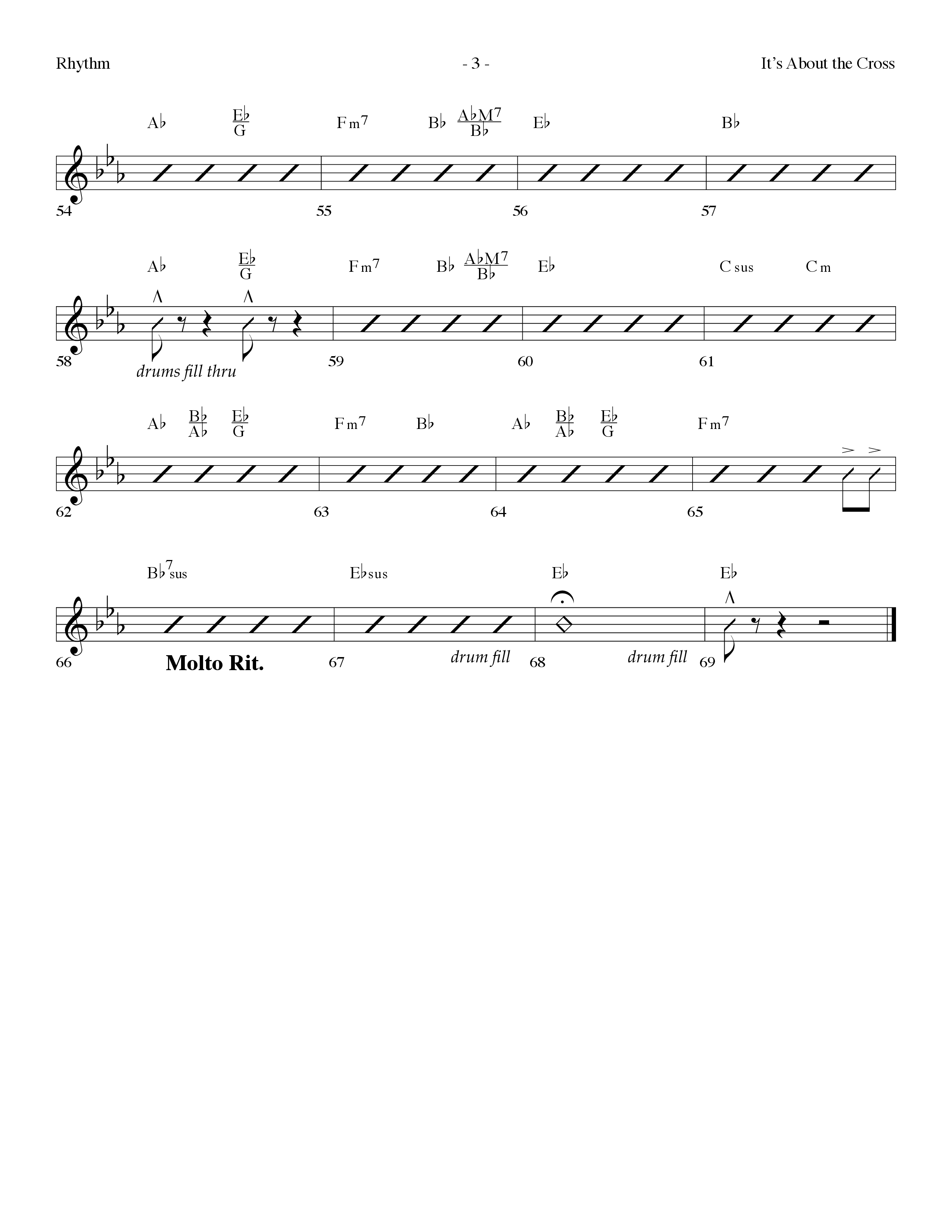 It's About The Cross (Choral Anthem SATB) Rhythm Chart (Lifeway Choral / Arr. Dennis Allen)