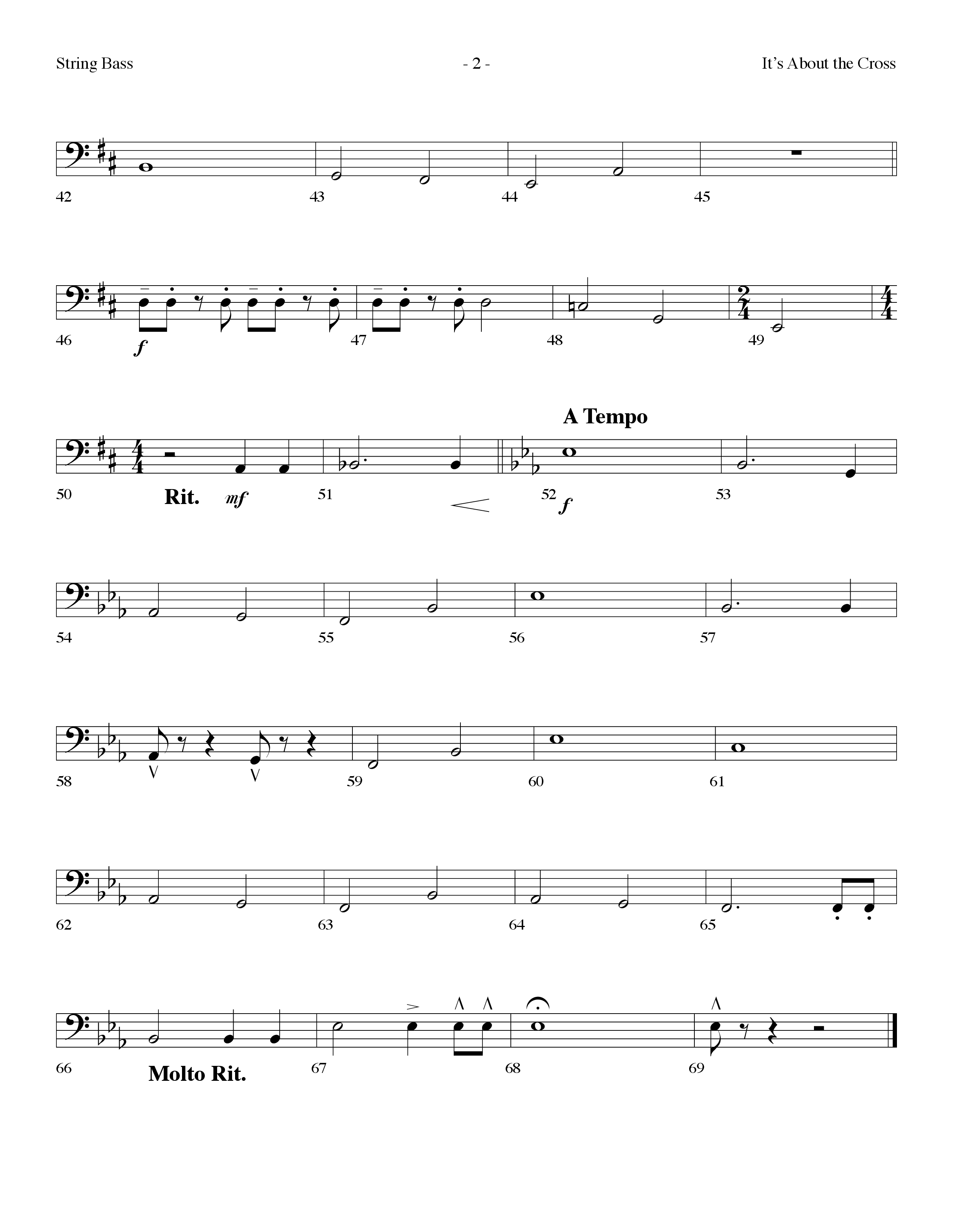 It's About The Cross (Choral Anthem SATB) String Bass (Lifeway Choral / Arr. Dennis Allen)