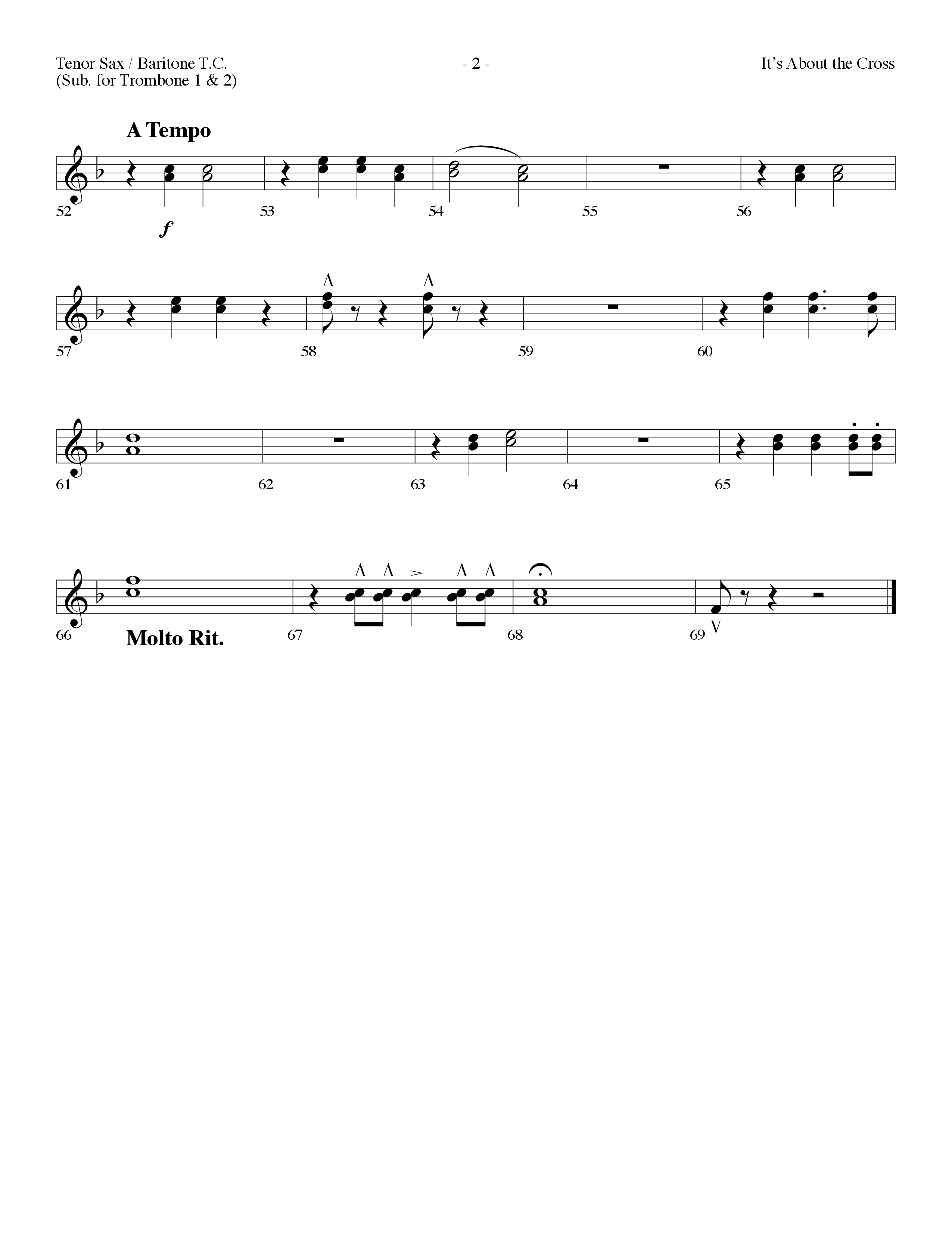 It's About The Cross (Choral Anthem SATB) Tenor Sax/Baritone T.C. (Lifeway Choral / Arr. Dennis Allen)