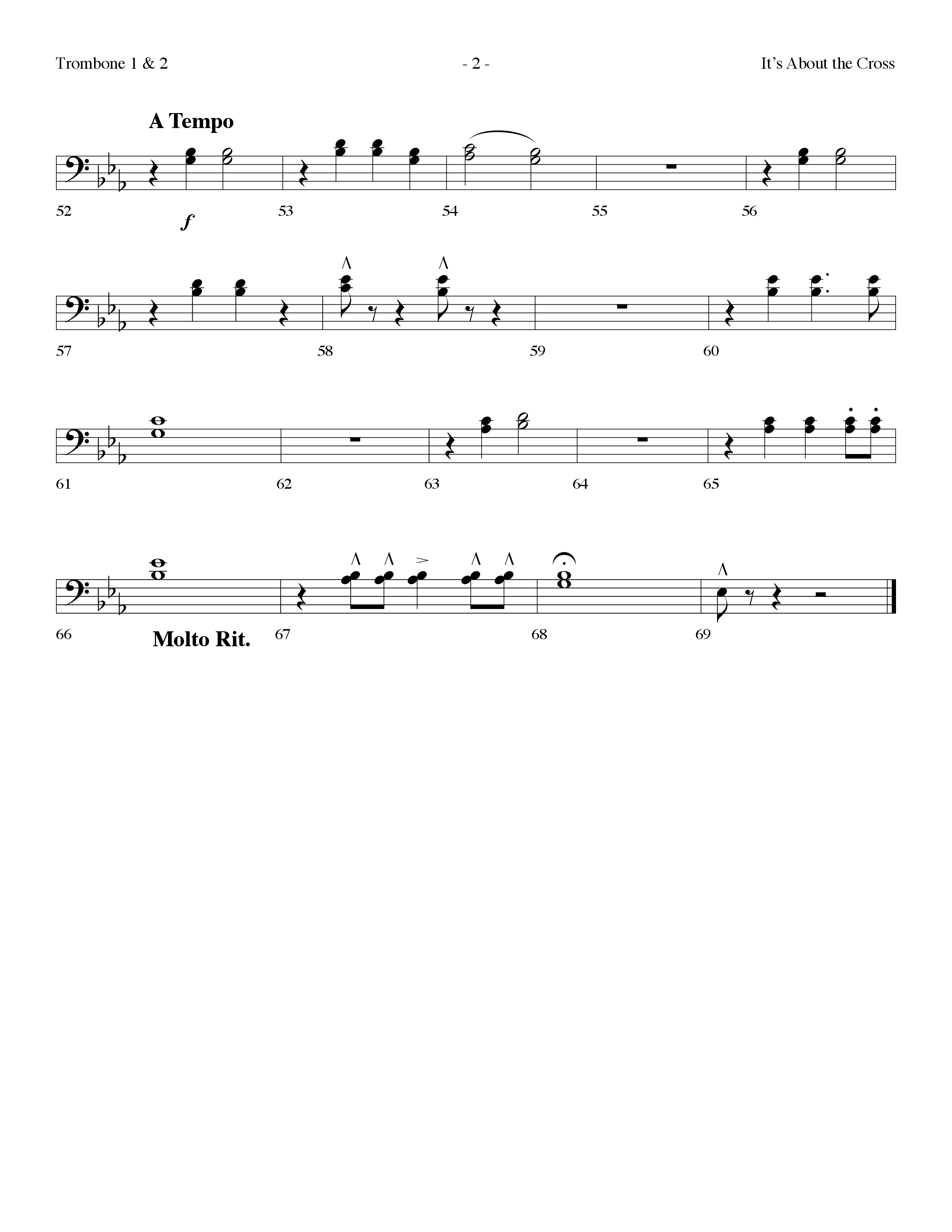 It's About The Cross (Choral Anthem SATB) Trombone 1/2 (Lifeway Choral / Arr. Dennis Allen)