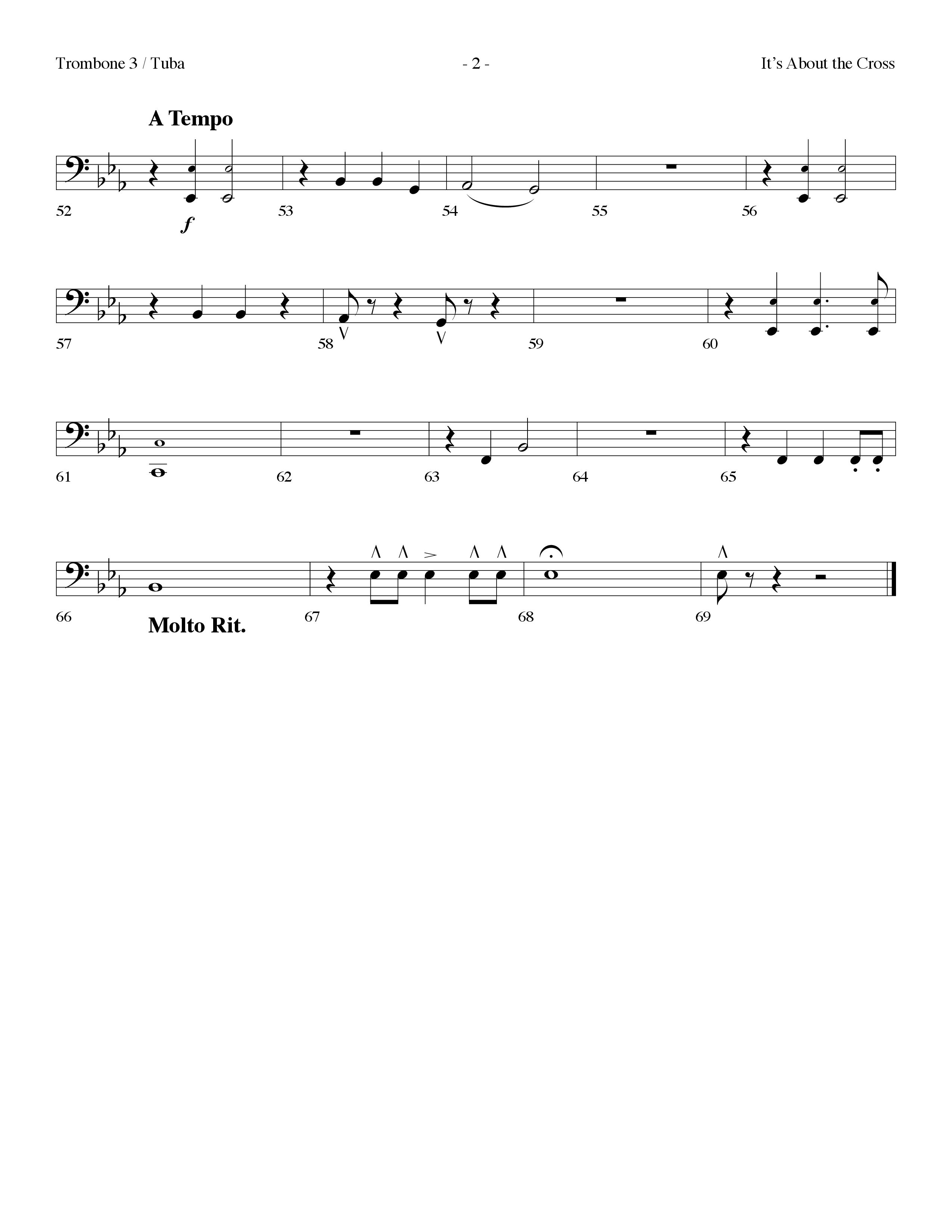 It's About The Cross (Choral Anthem SATB) Trombone 3/Tuba (Lifeway Choral / Arr. Dennis Allen)