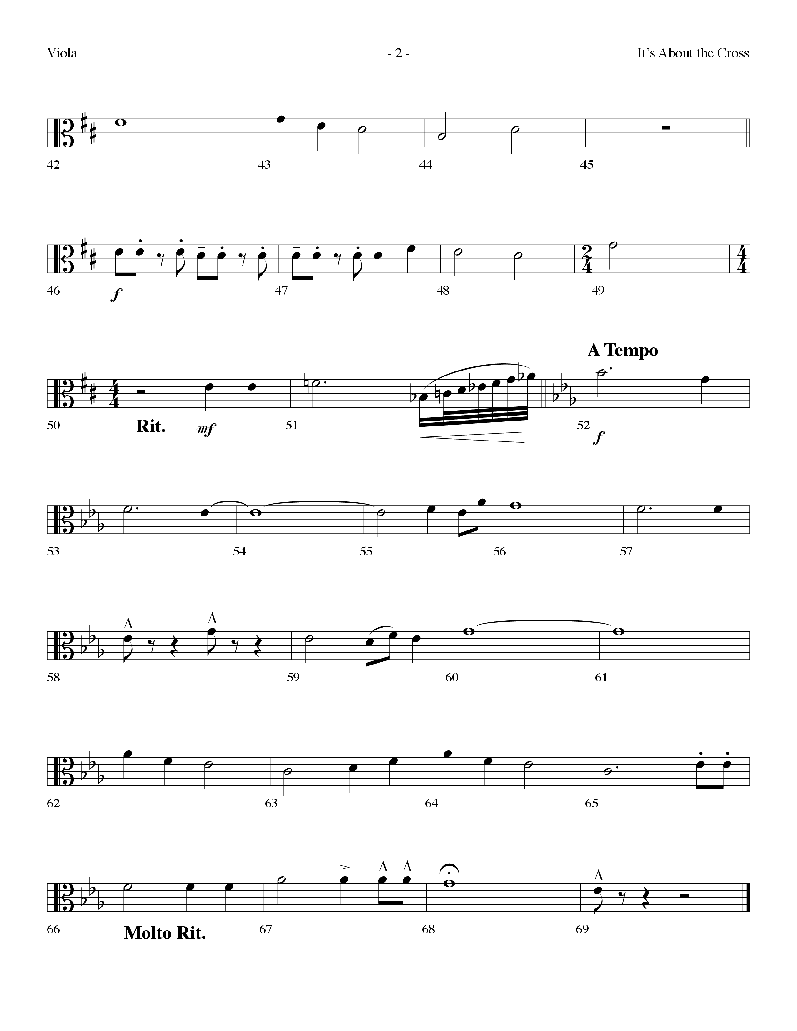 It's About The Cross (Choral Anthem SATB) Viola (Lifeway Choral / Arr. Dennis Allen)