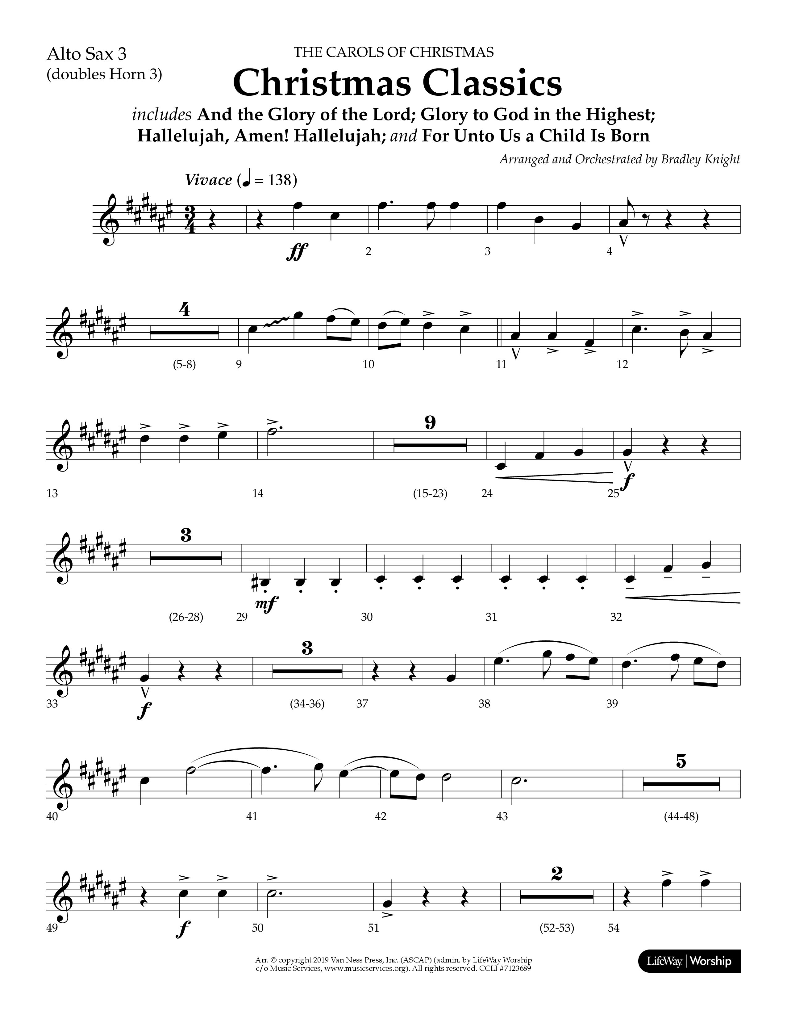 Christmas Classic (Choral Anthem SATB) Alto Sax (Lifeway Choral / Arr. Bradley Knight)