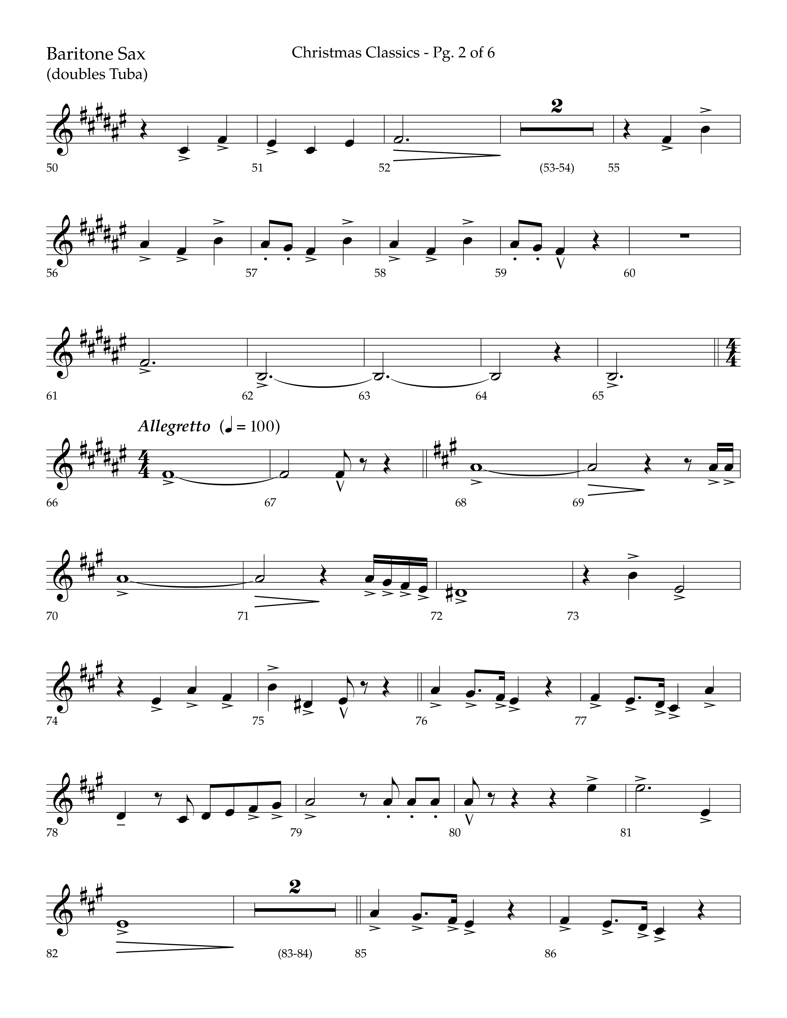 Christmas Classic (Choral Anthem SATB) Bari Sax (Lifeway Choral / Arr. Bradley Knight)