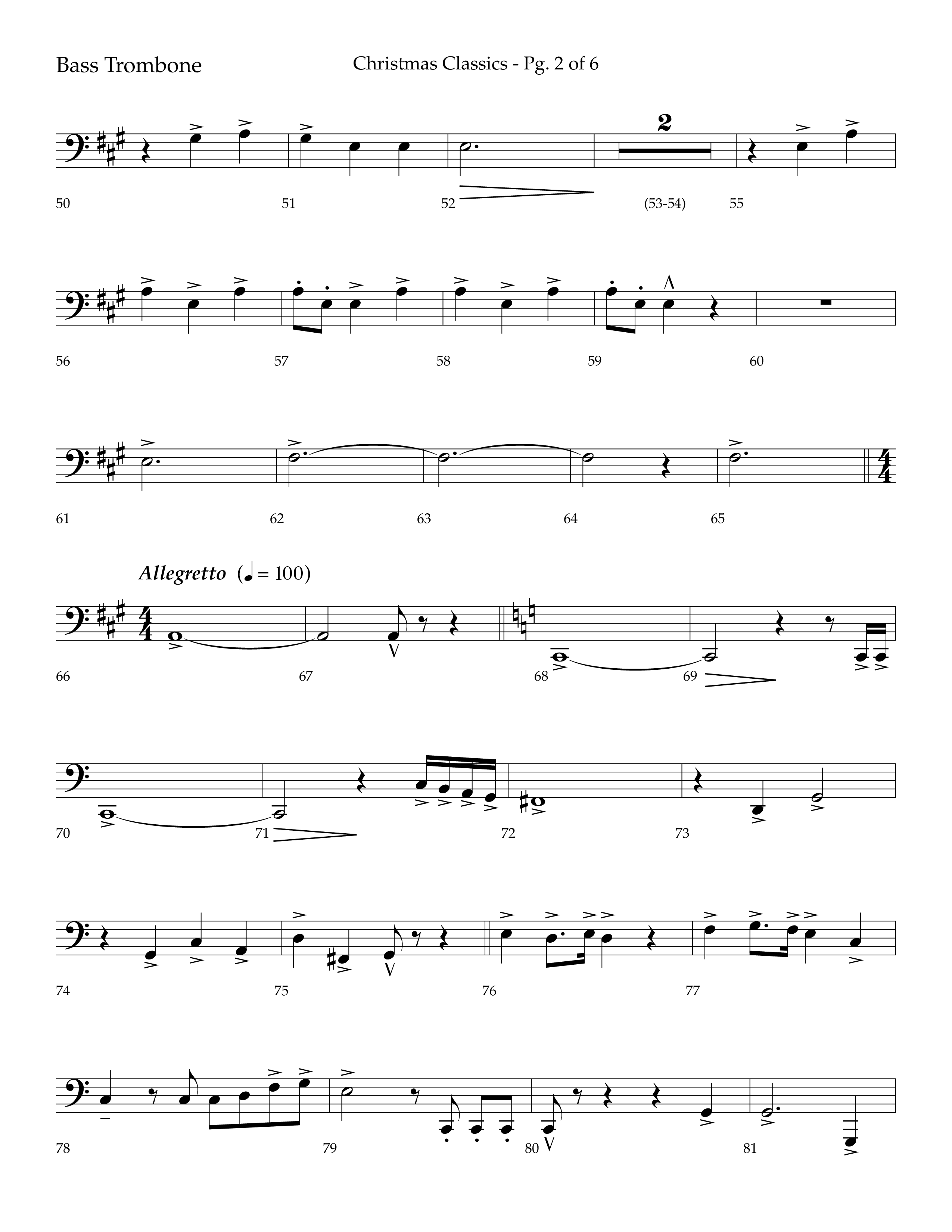Christmas Classic (Choral Anthem SATB) Bass Trombone (Lifeway Choral / Arr. Bradley Knight)