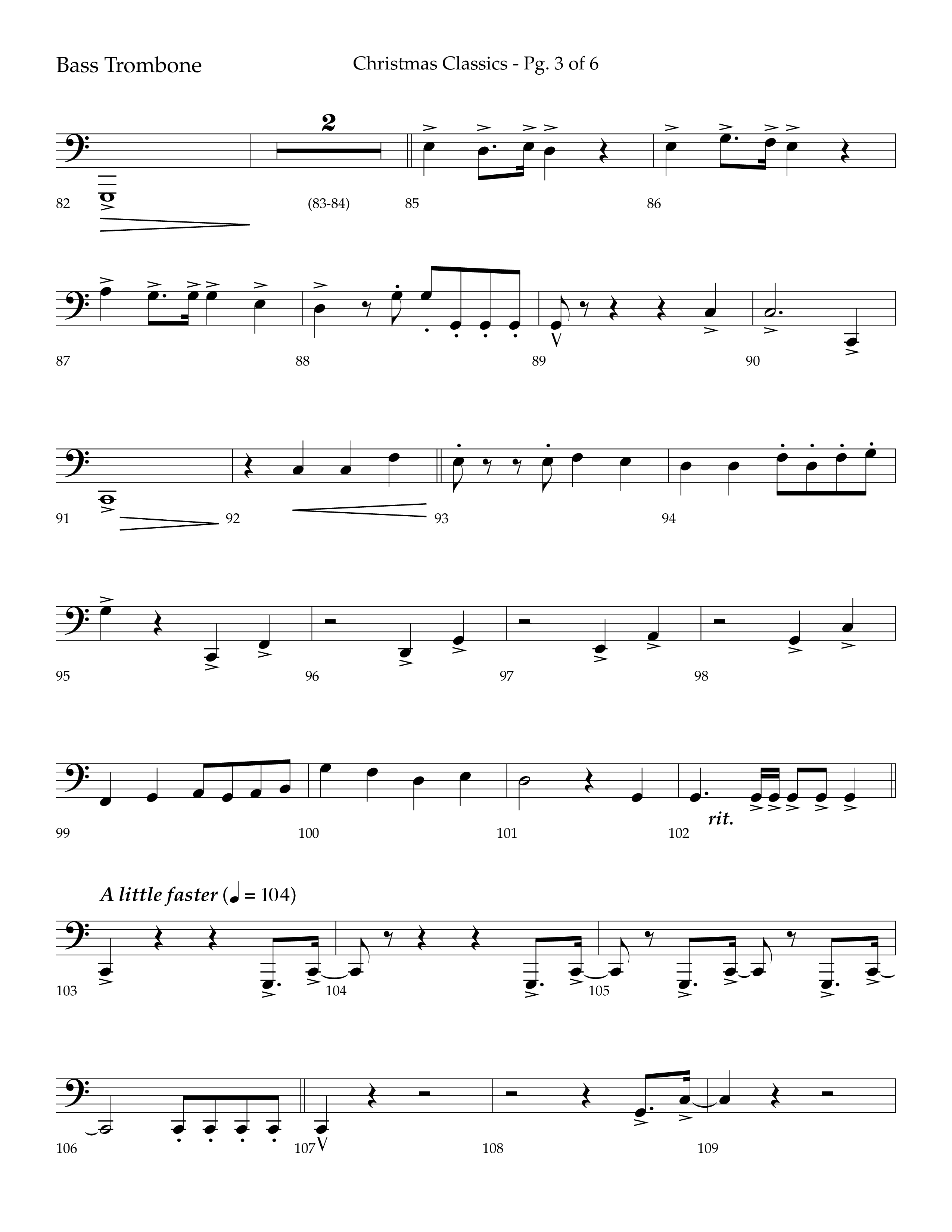 Christmas Classic (Choral Anthem SATB) Bass Trombone (Lifeway Choral / Arr. Bradley Knight)