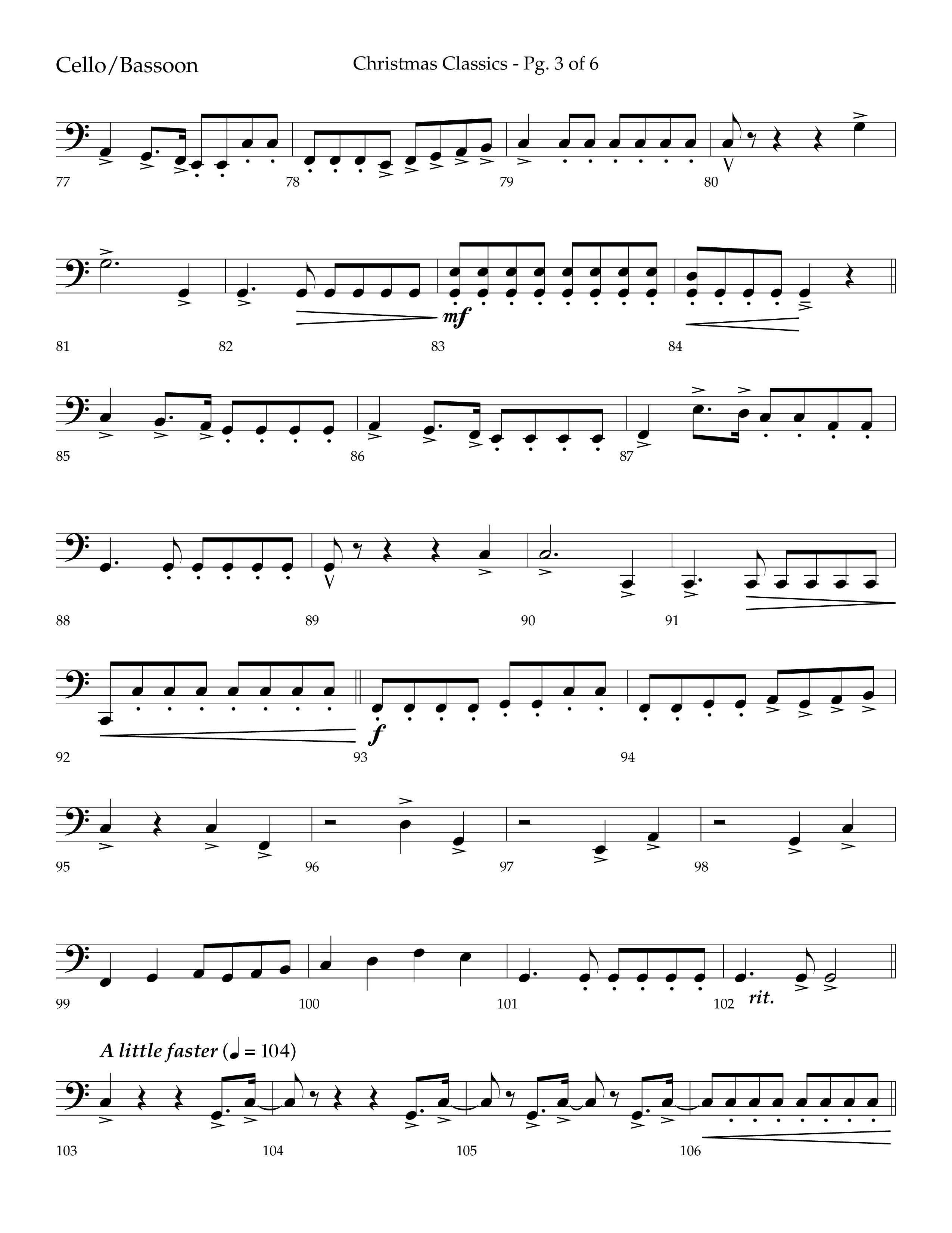 Christmas Classic (Choral Anthem SATB) Cello (Lifeway Choral / Arr. Bradley Knight)