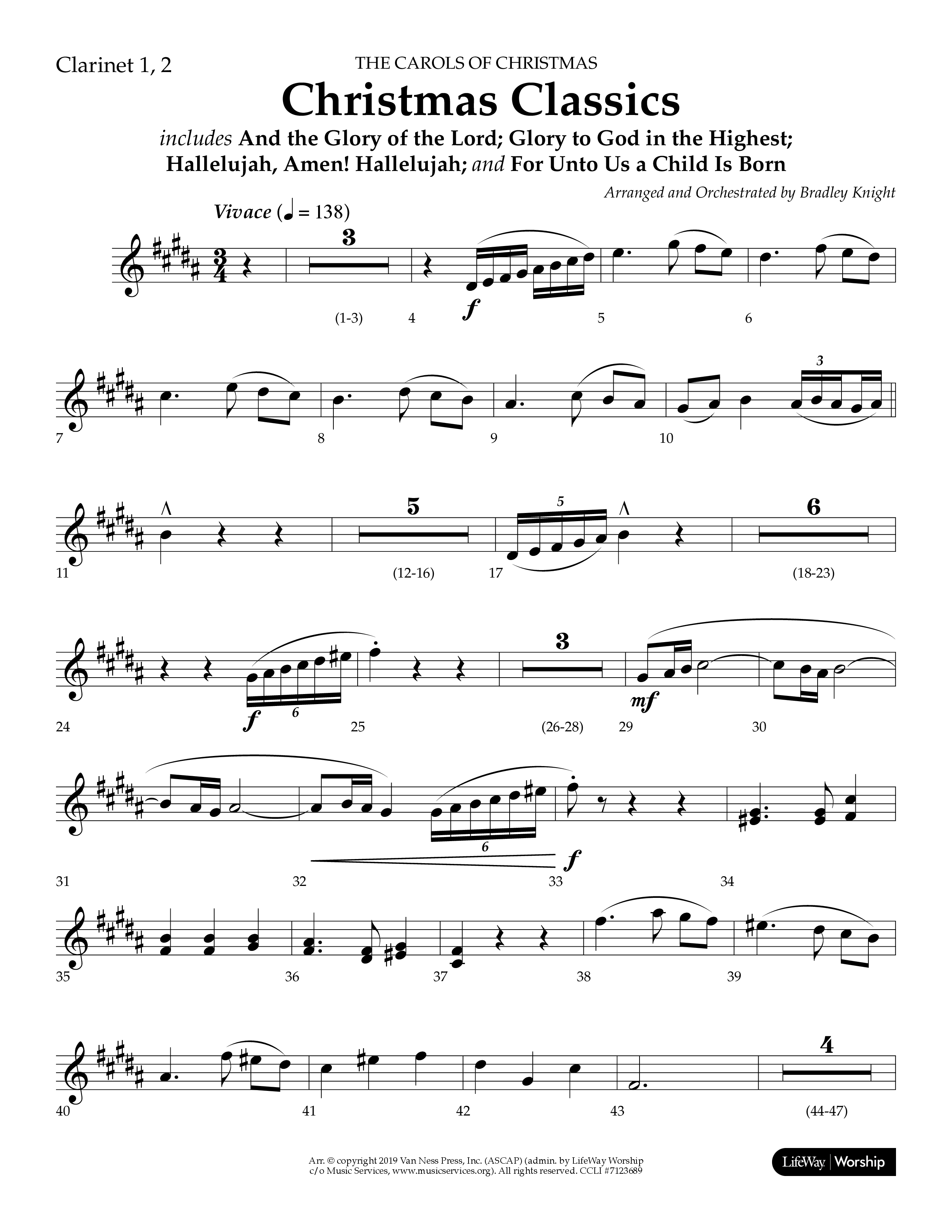 Christmas Classic (Choral Anthem SATB) Clarinet 1/2 (Lifeway Choral / Arr. Bradley Knight)