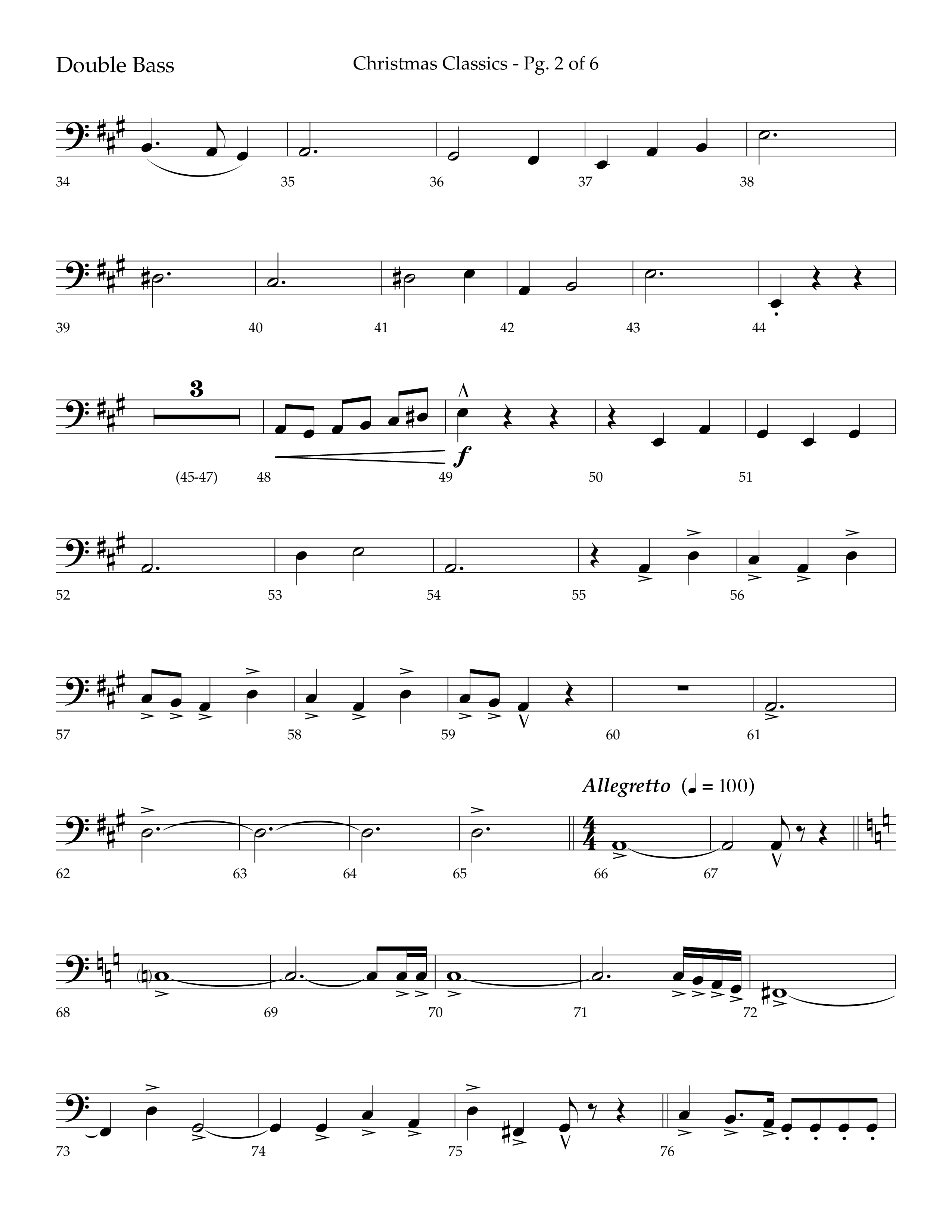 Christmas Classic (Choral Anthem SATB) Double Bass (Lifeway Choral / Arr. Bradley Knight)