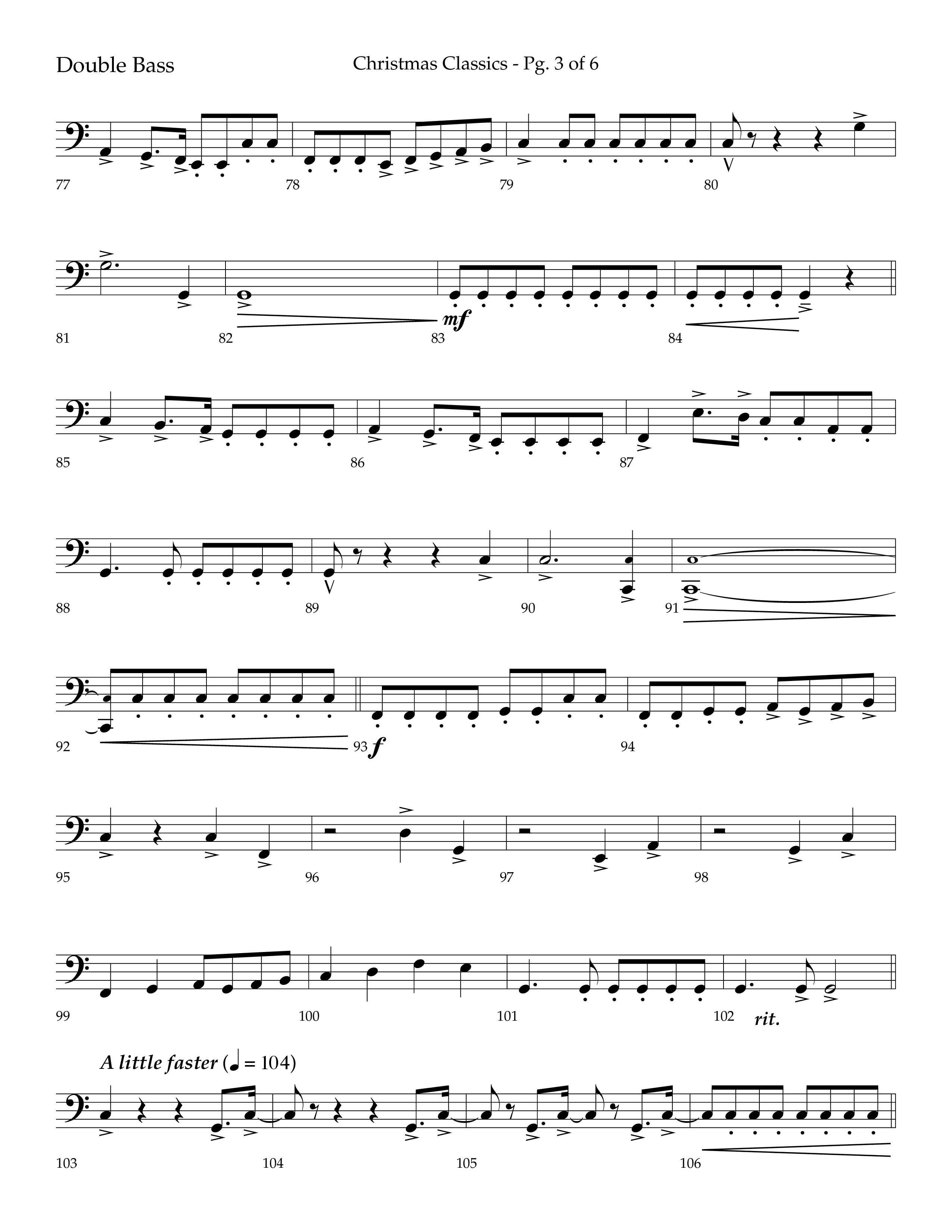 Christmas Classic (Choral Anthem SATB) Double Bass (Lifeway Choral / Arr. Bradley Knight)