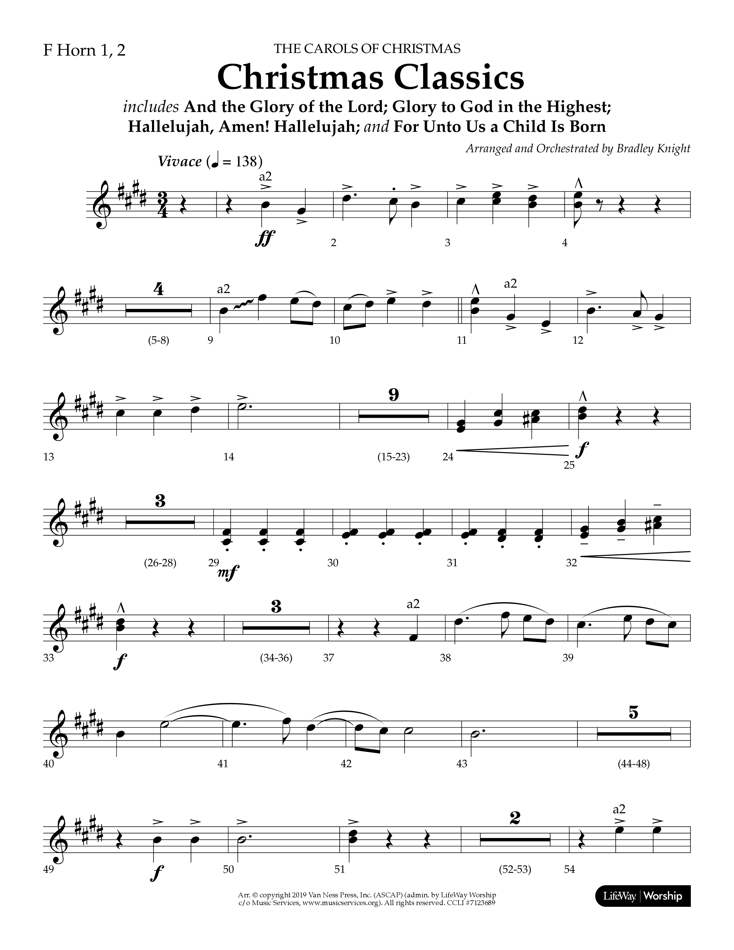 Christmas Classic (Choral Anthem SATB) French Horn 1/2 (Lifeway Choral / Arr. Bradley Knight)