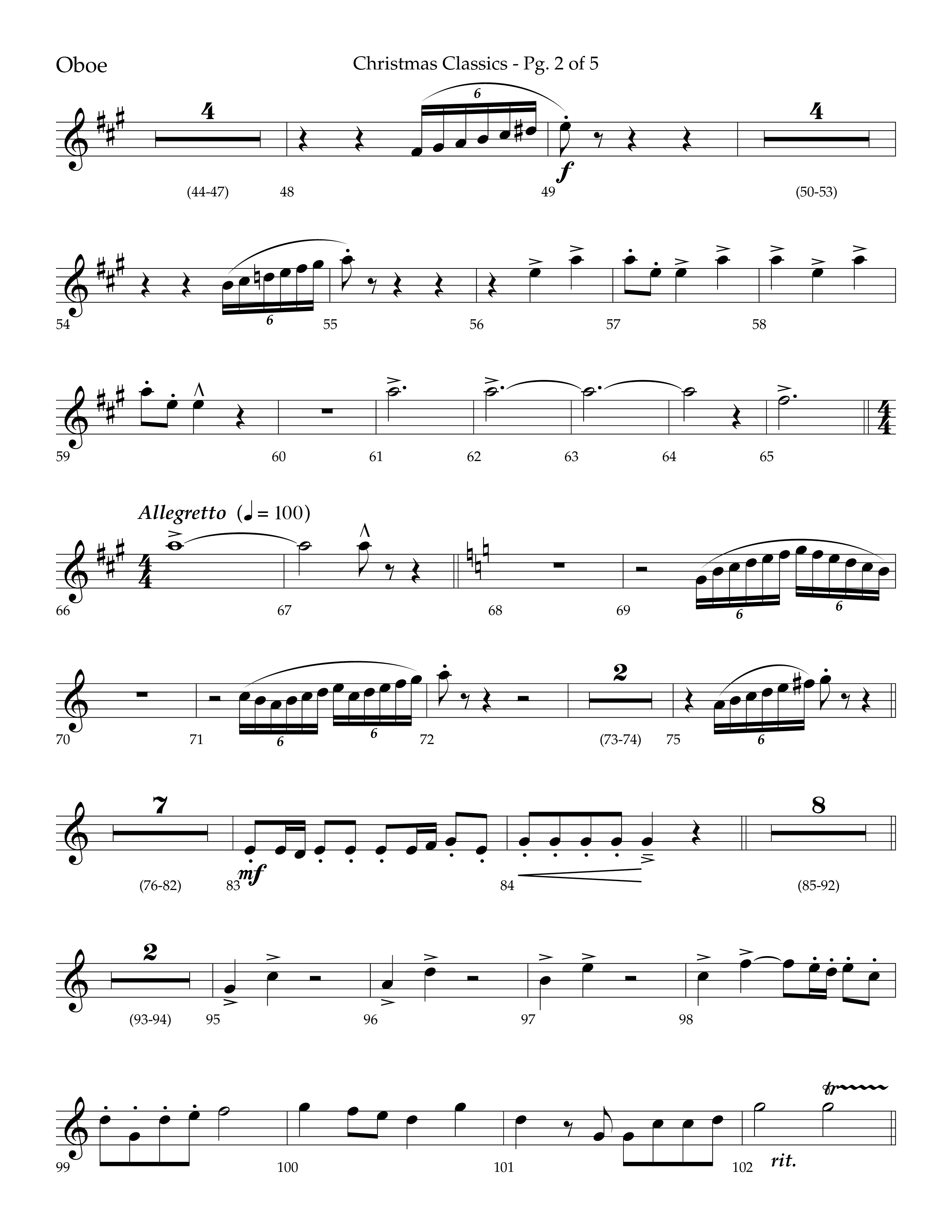 Christmas Classic (Choral Anthem SATB) Oboe (Lifeway Choral / Arr. Bradley Knight)