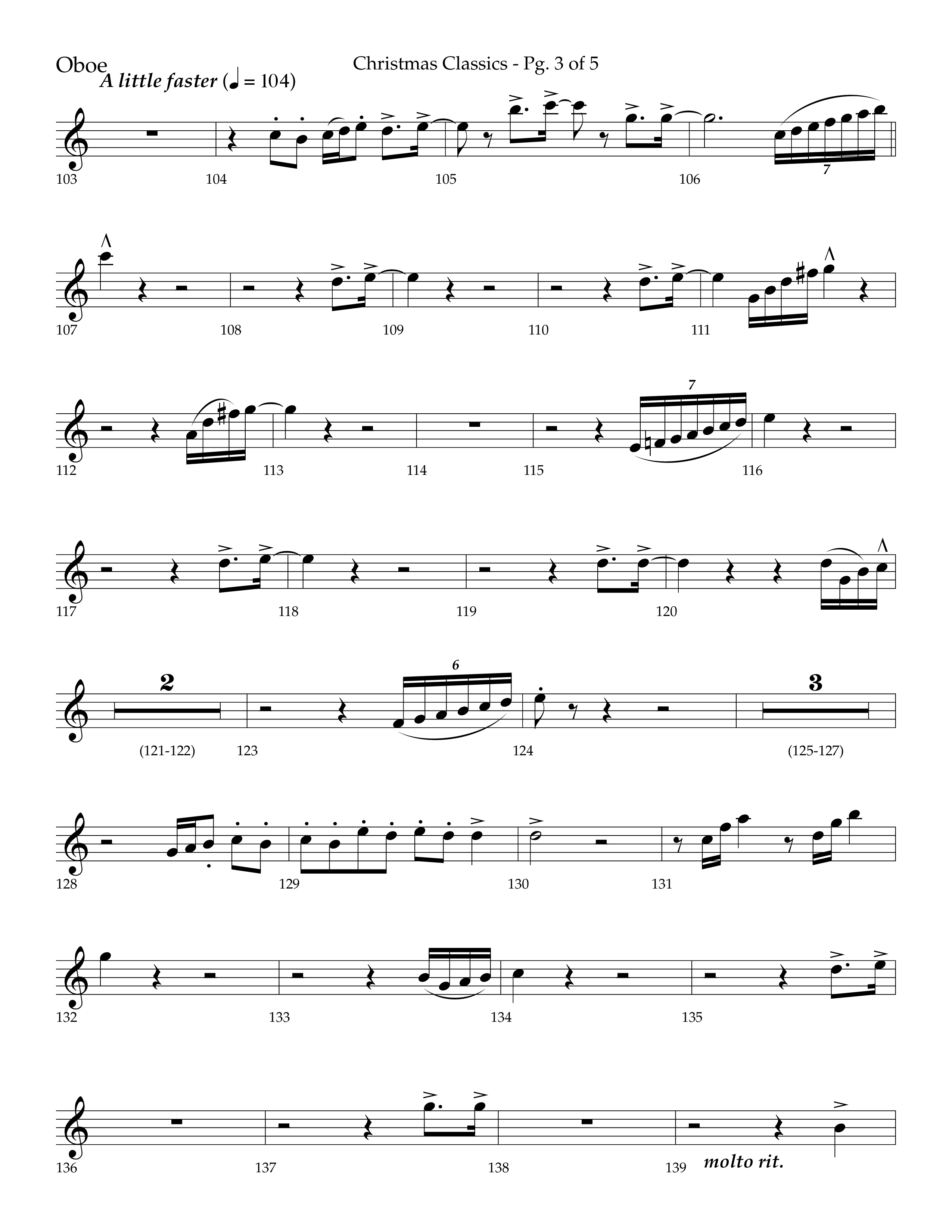 Christmas Classic (Choral Anthem SATB) Oboe (Lifeway Choral / Arr. Bradley Knight)