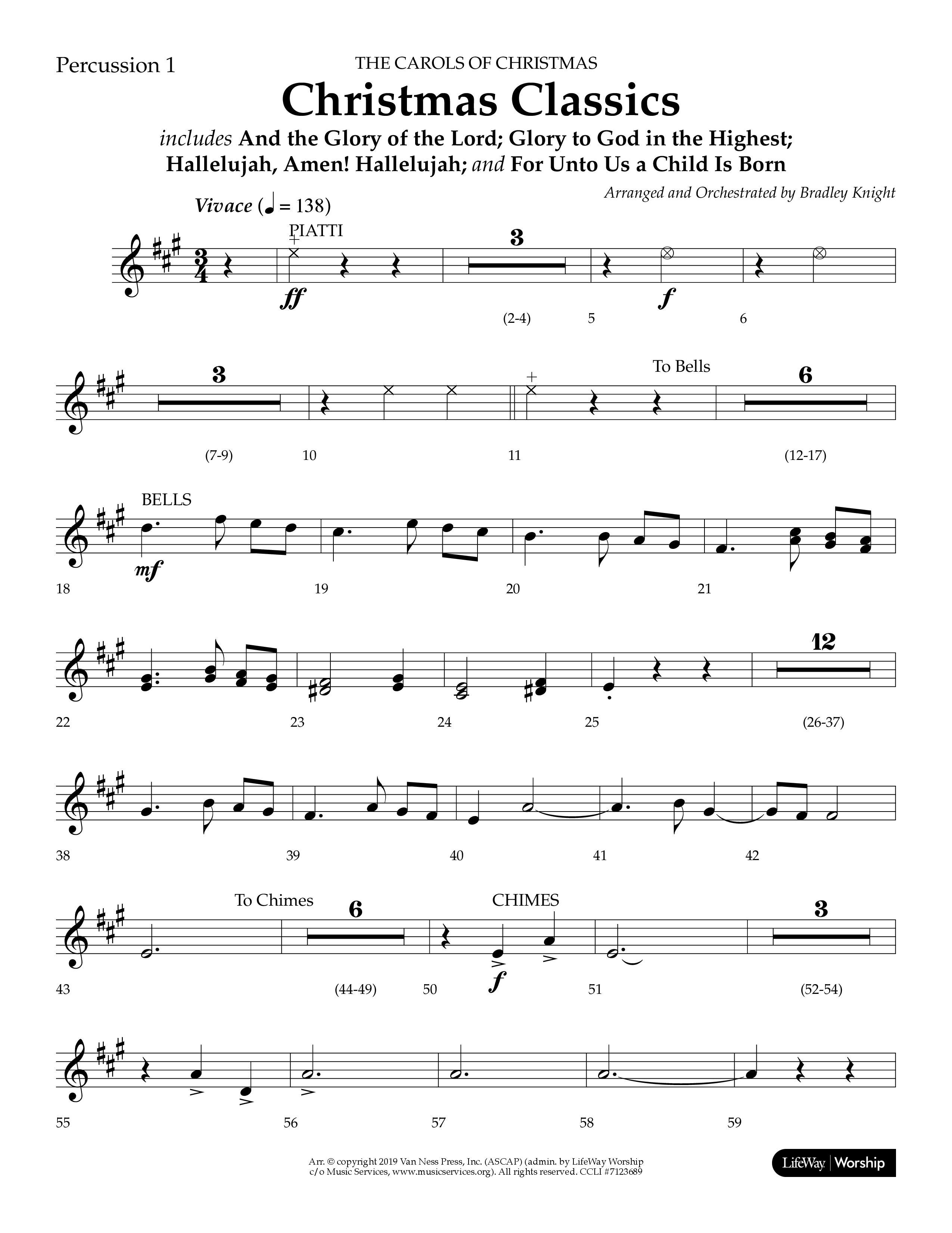 Christmas Classic (Choral Anthem SATB) Percussion 1/2 (Lifeway Choral / Arr. Bradley Knight)