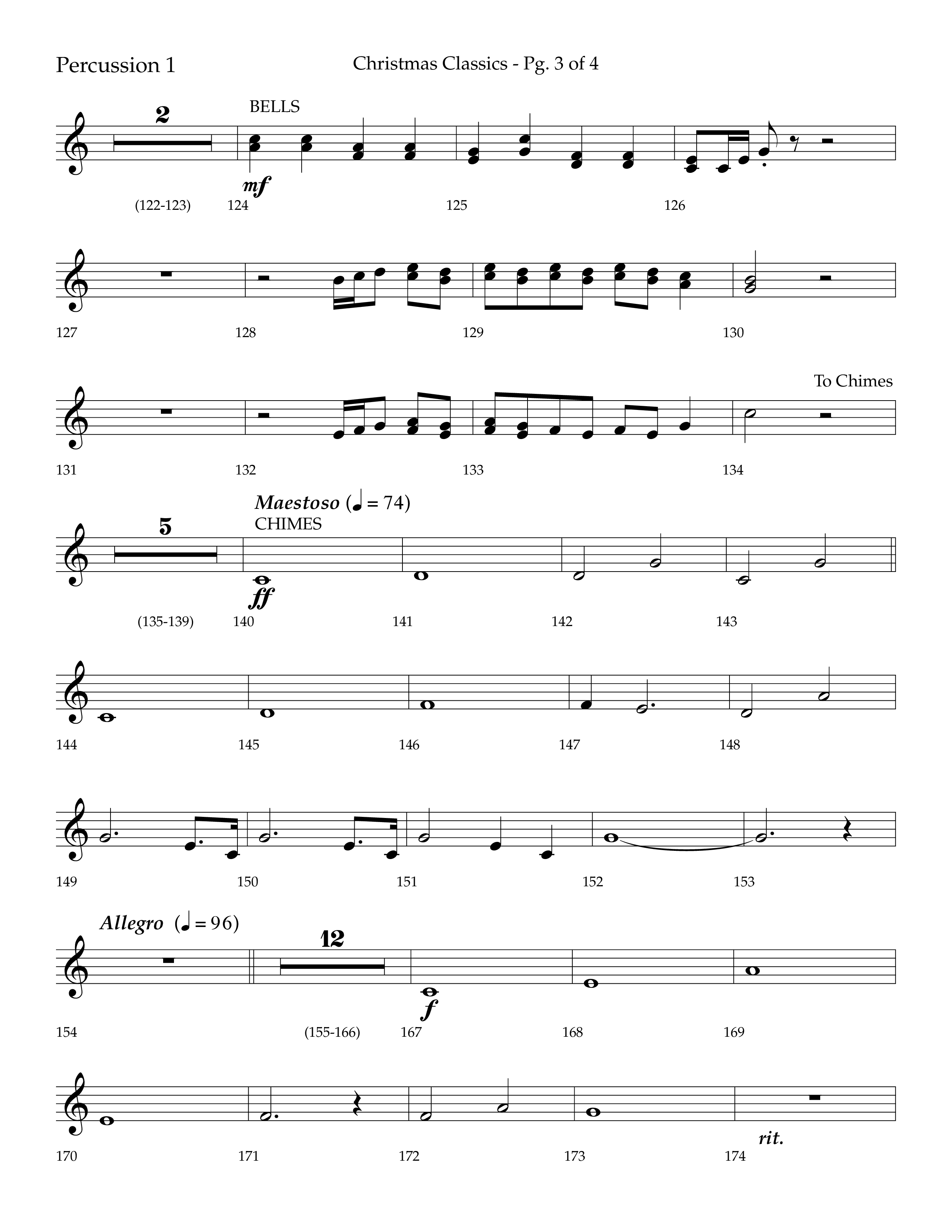 Christmas Classic (Choral Anthem SATB) Percussion 1/2 (Lifeway Choral / Arr. Bradley Knight)