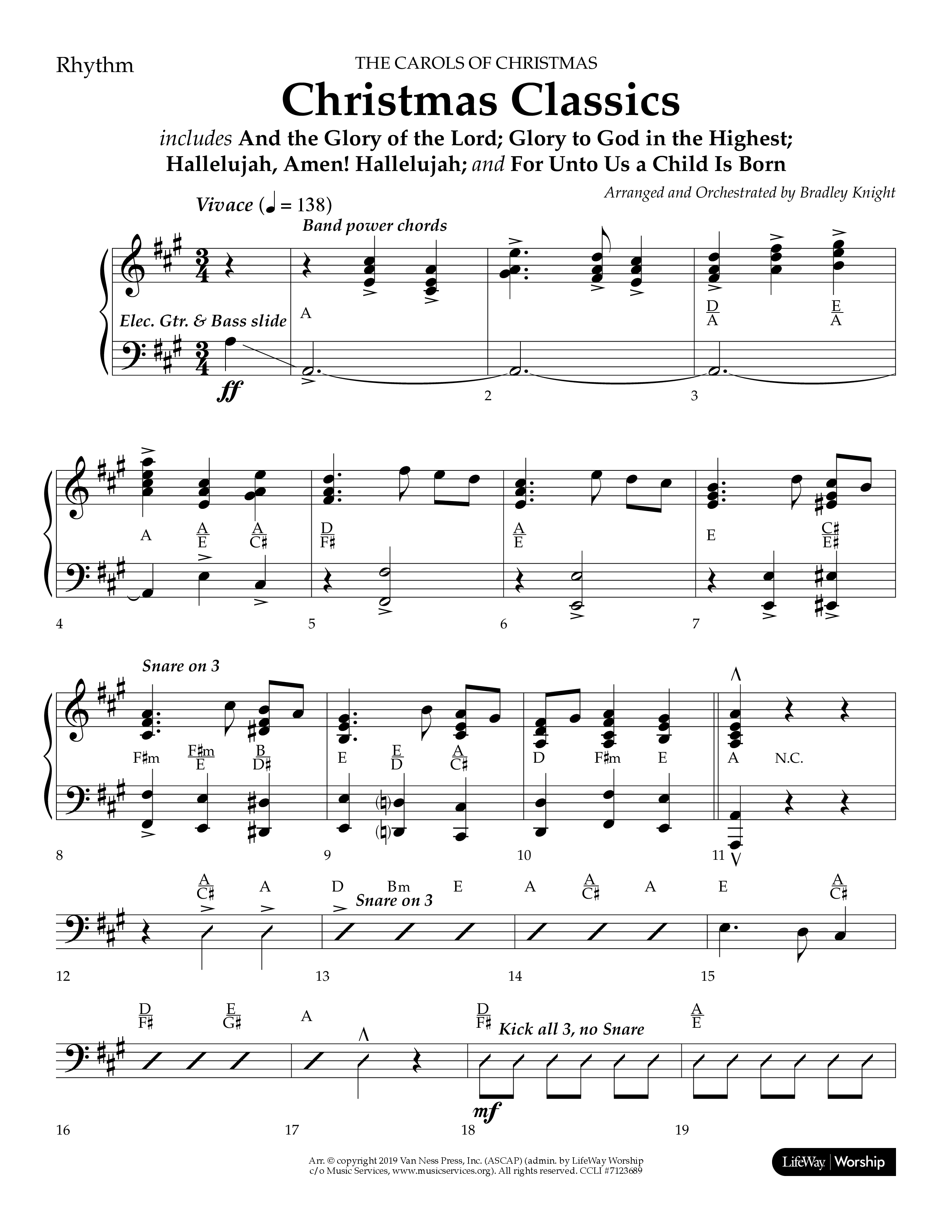 Christmas Classic (Choral Anthem SATB) Rhythm Chart (Lifeway Choral / Arr. Bradley Knight)