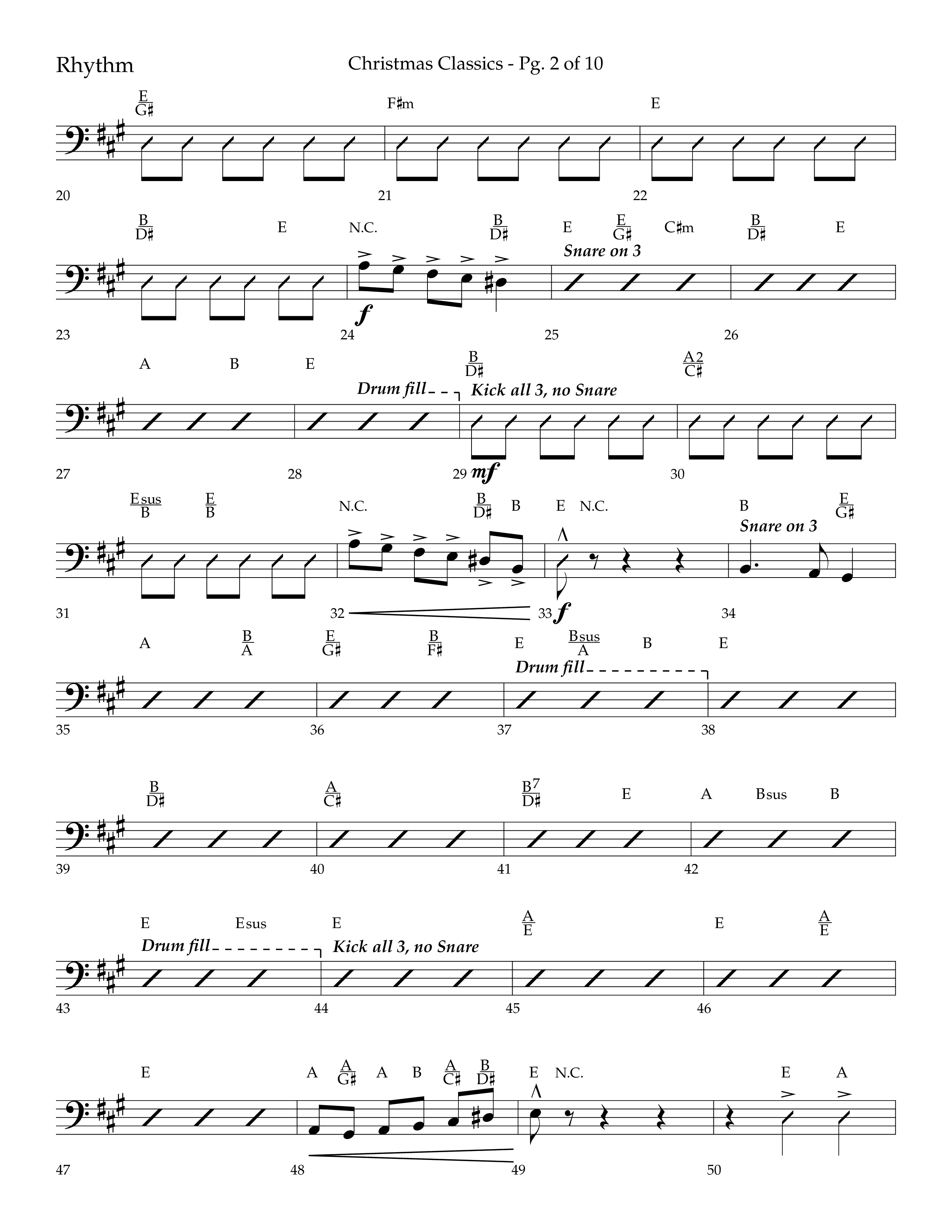 Christmas Classic (Choral Anthem SATB) Rhythm Chart (Lifeway Choral / Arr. Bradley Knight)