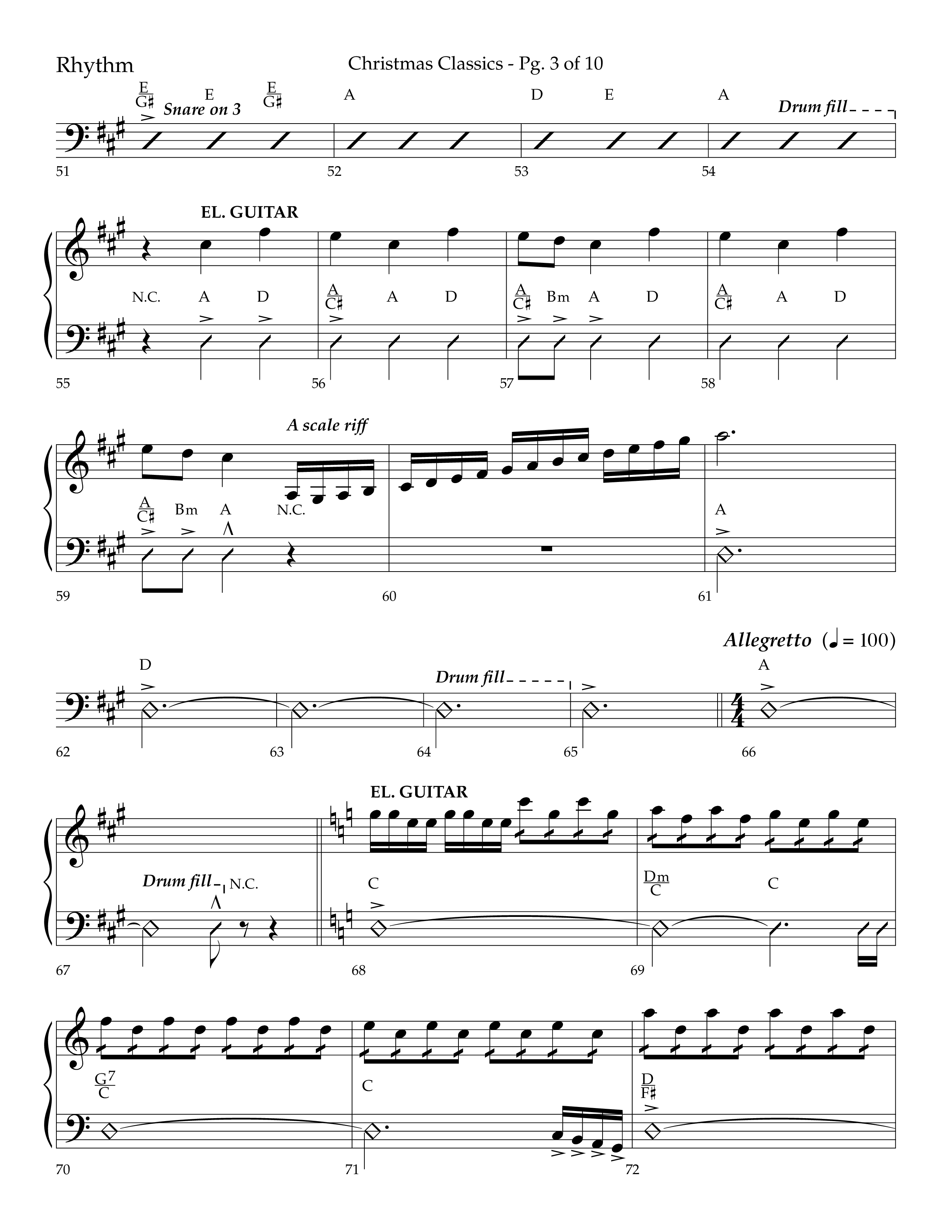 Christmas Classic (Choral Anthem SATB) Rhythm Chart (Lifeway Choral / Arr. Bradley Knight)