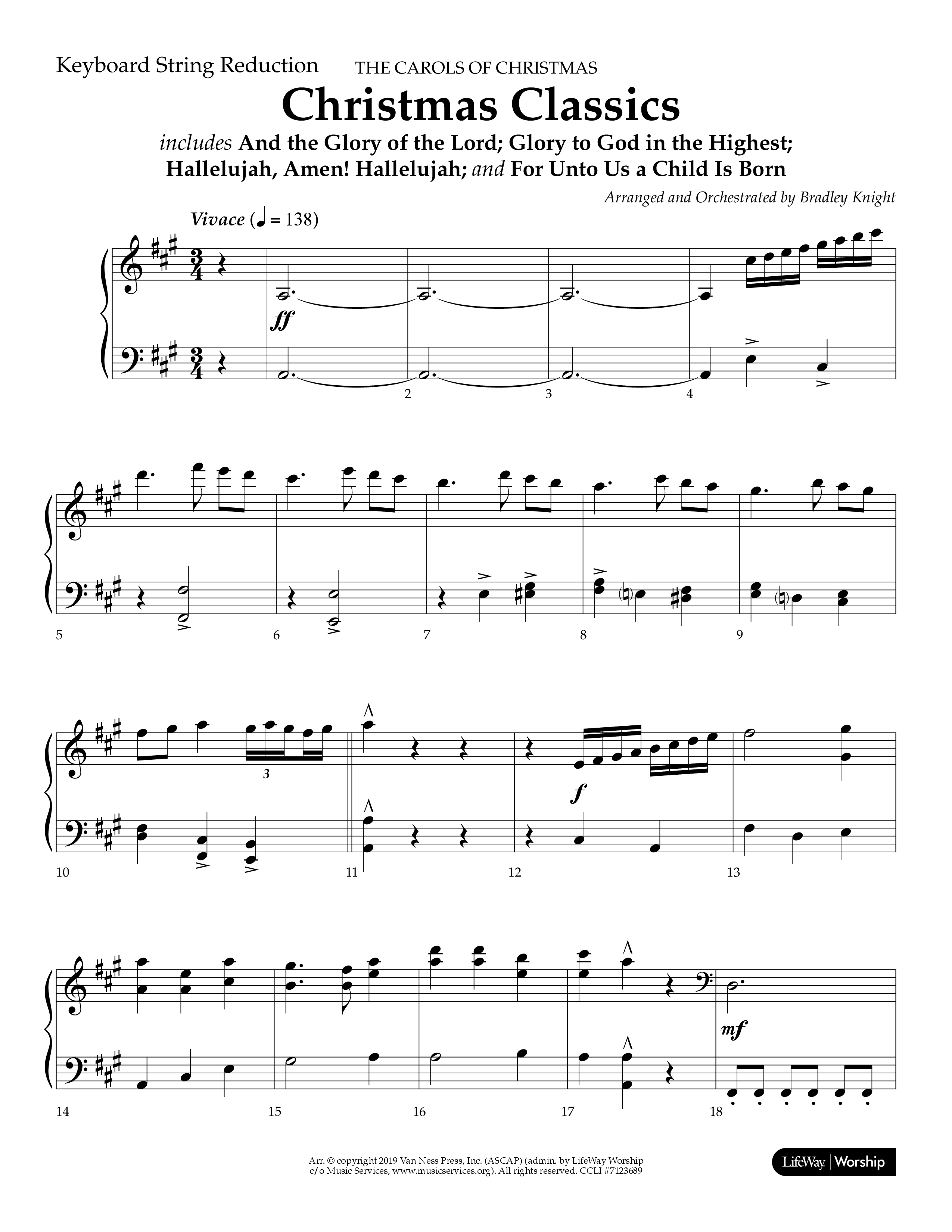 Christmas Classic (Choral Anthem SATB) String Reduction (Lifeway Choral / Arr. Bradley Knight)
