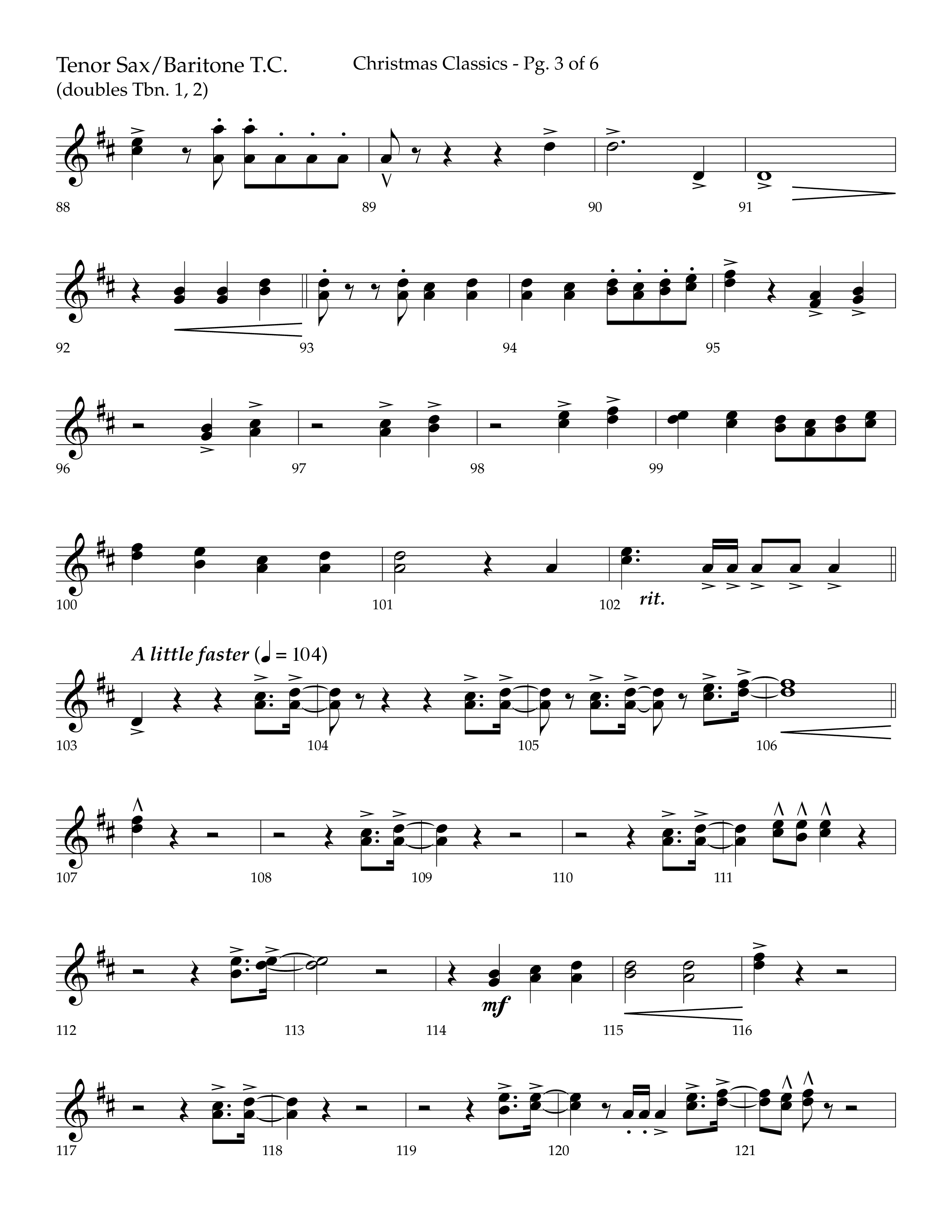 Christmas Classic (Choral Anthem SATB) Tenor Sax/Baritone T.C. (Lifeway Choral / Arr. Bradley Knight)