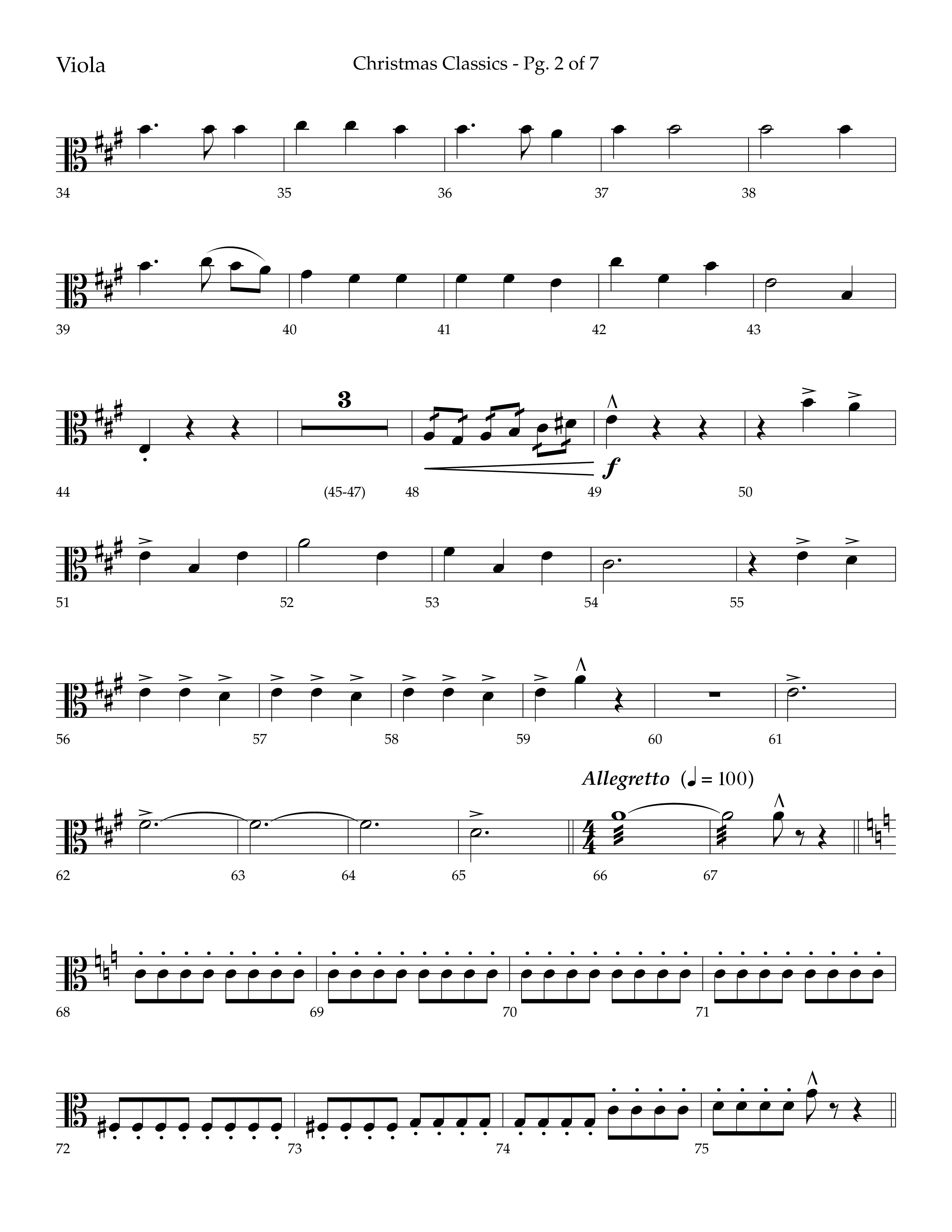Christmas Classic (Choral Anthem SATB) Viola (Lifeway Choral / Arr. Bradley Knight)