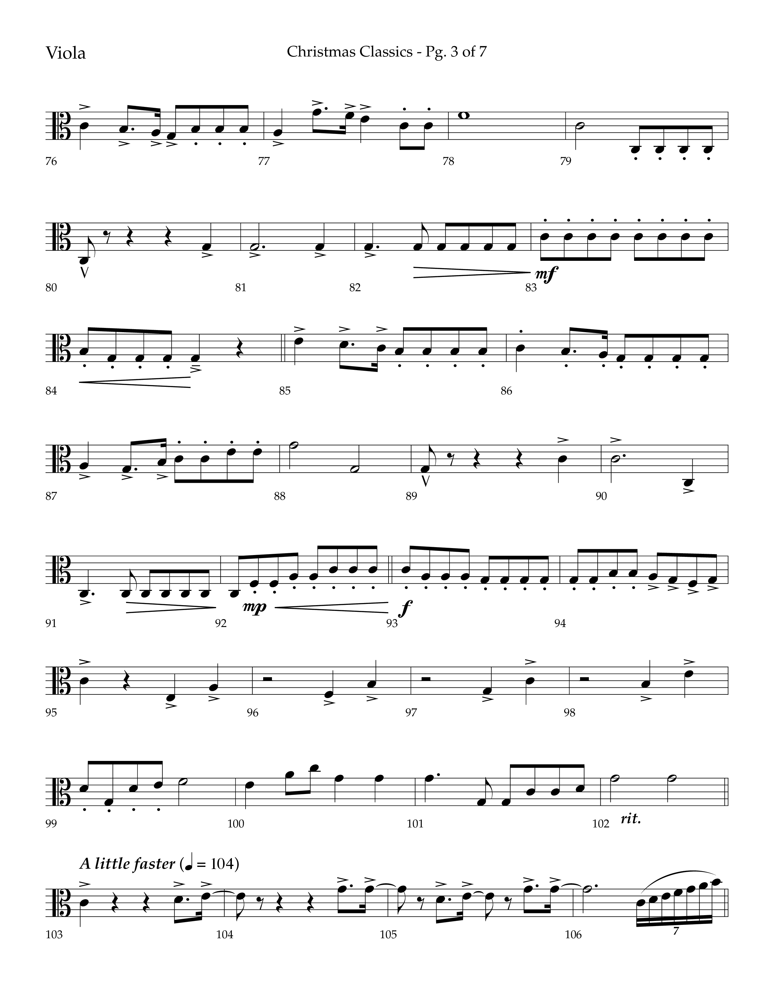 Christmas Classic (Choral Anthem SATB) Viola (Lifeway Choral / Arr. Bradley Knight)