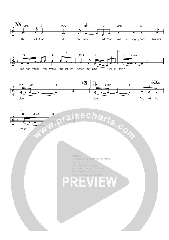 Let The Peace Of God Reign Lead Sheet (Hillsong Worship)