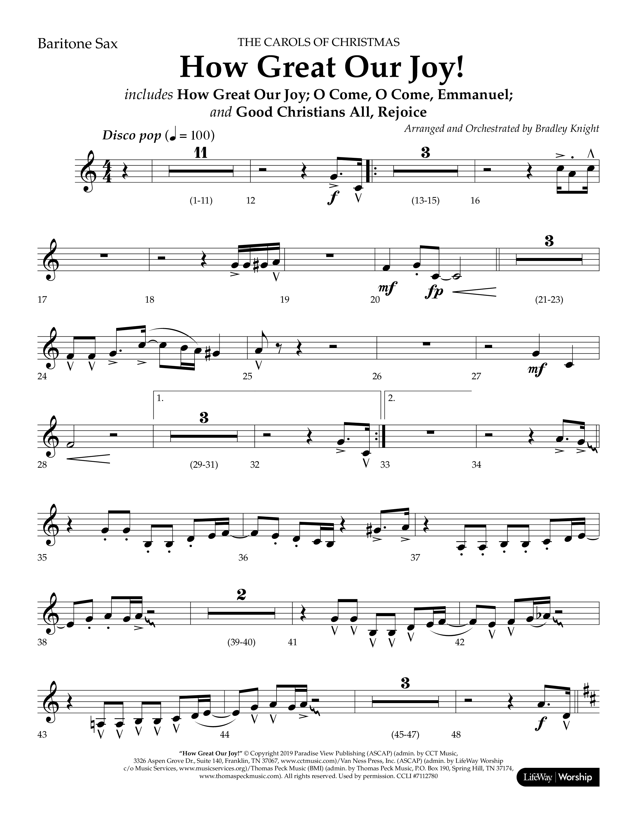 How Great Our Joy (Choral Anthem SATB) Bari Sax (Lifeway Choral / Arr. Bradley Knight)