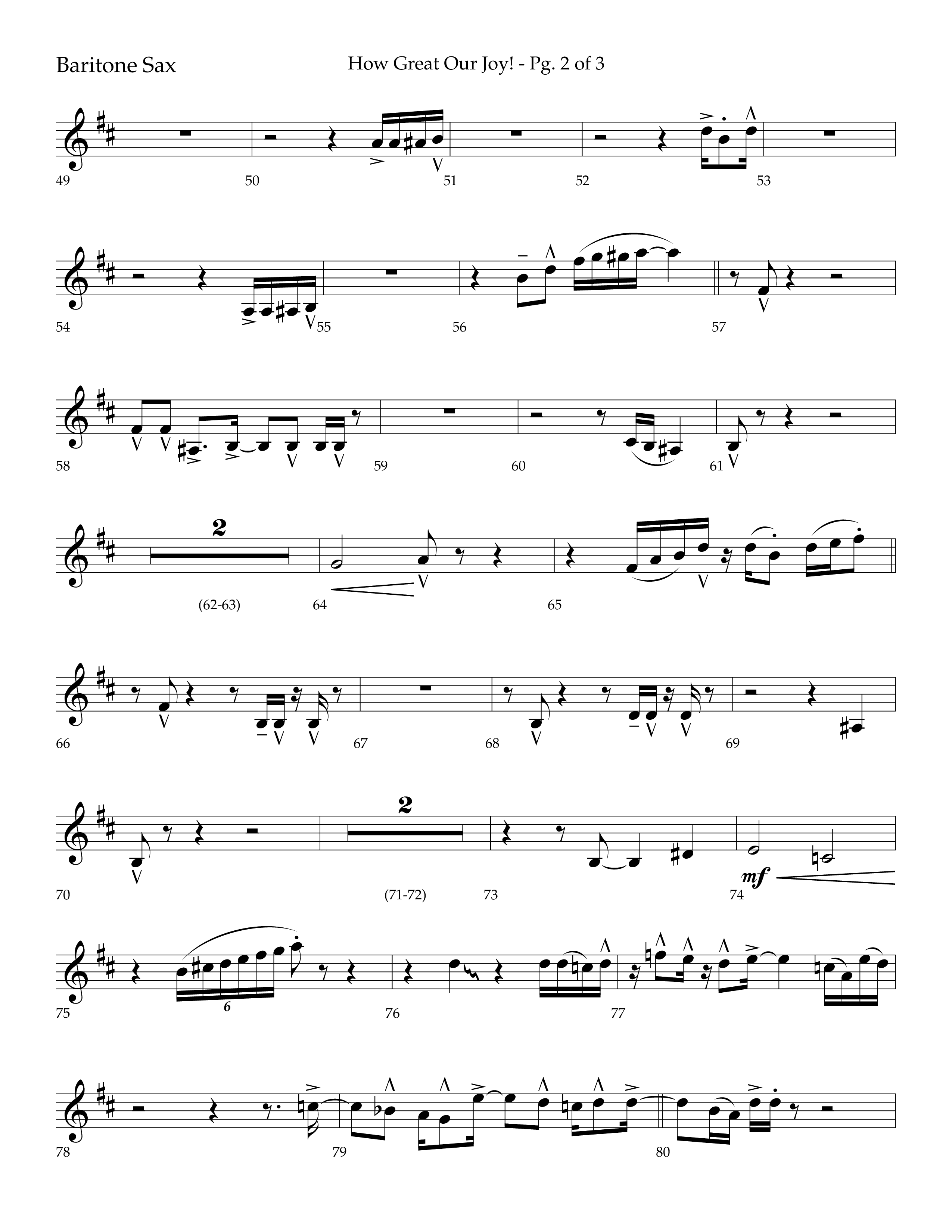 How Great Our Joy (Choral Anthem SATB) Bari Sax (Lifeway Choral / Arr. Bradley Knight)